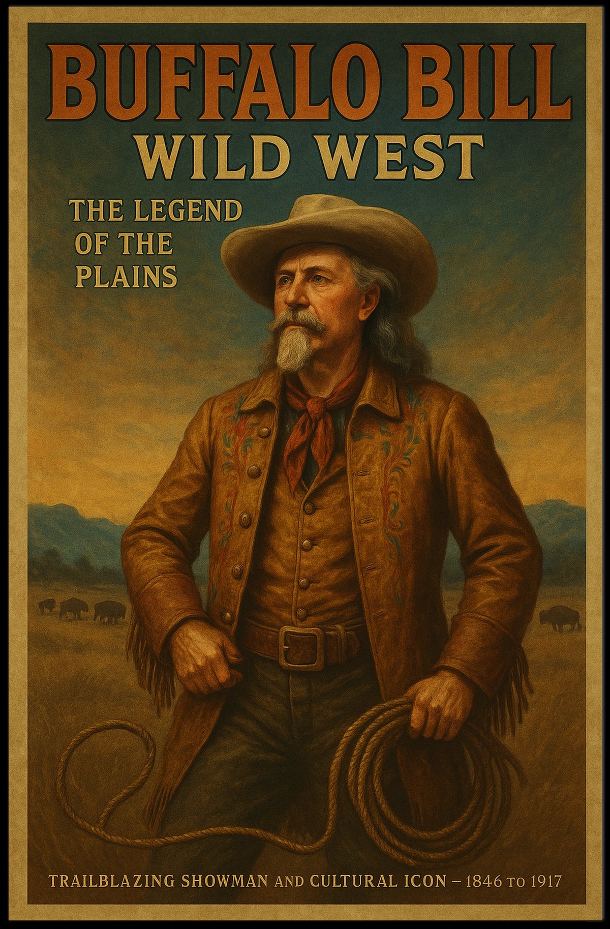 Vintage Western Showman: Cultural Heritage Poster