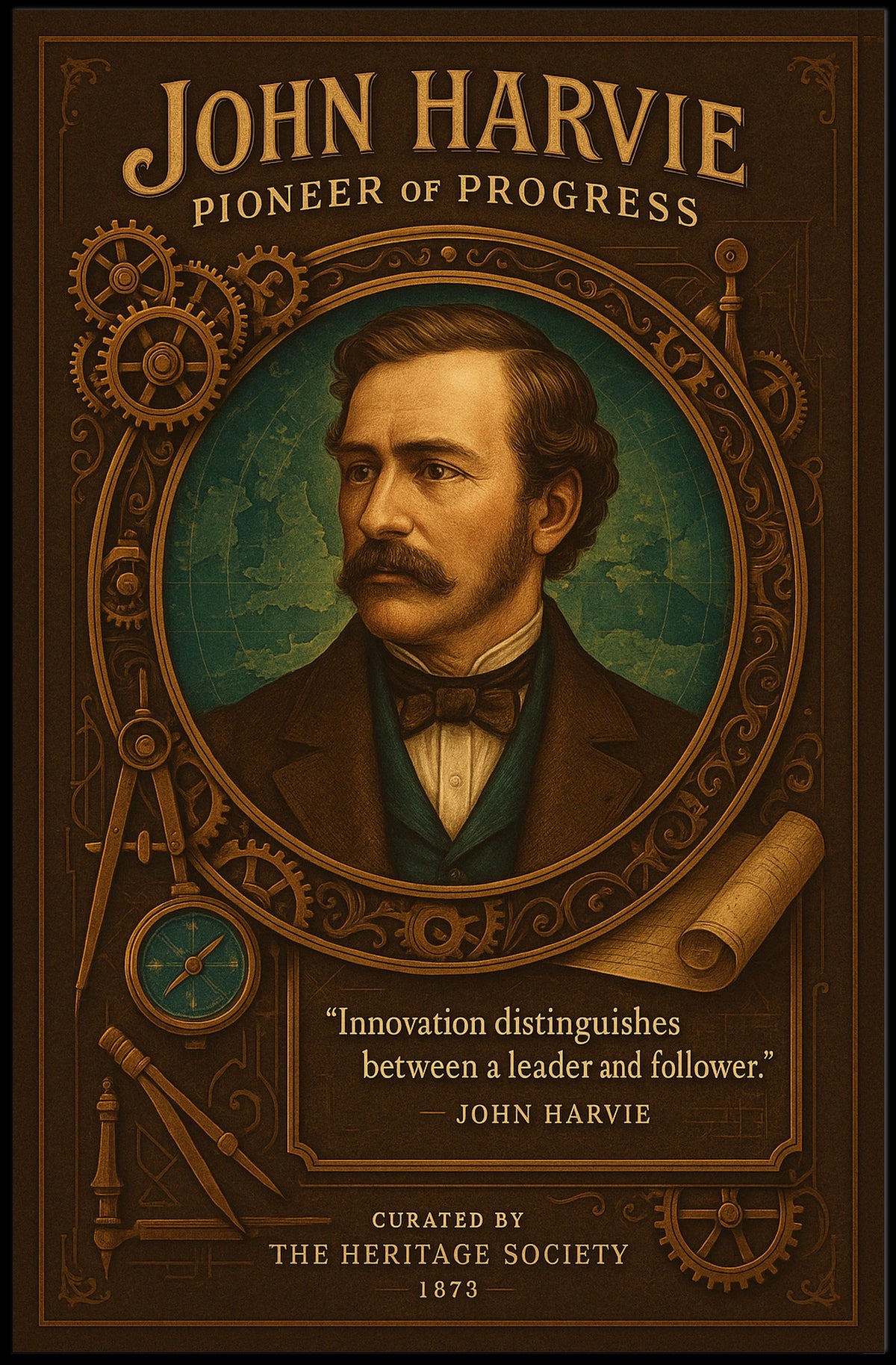 John Harvie Pioneer of Progress Poster