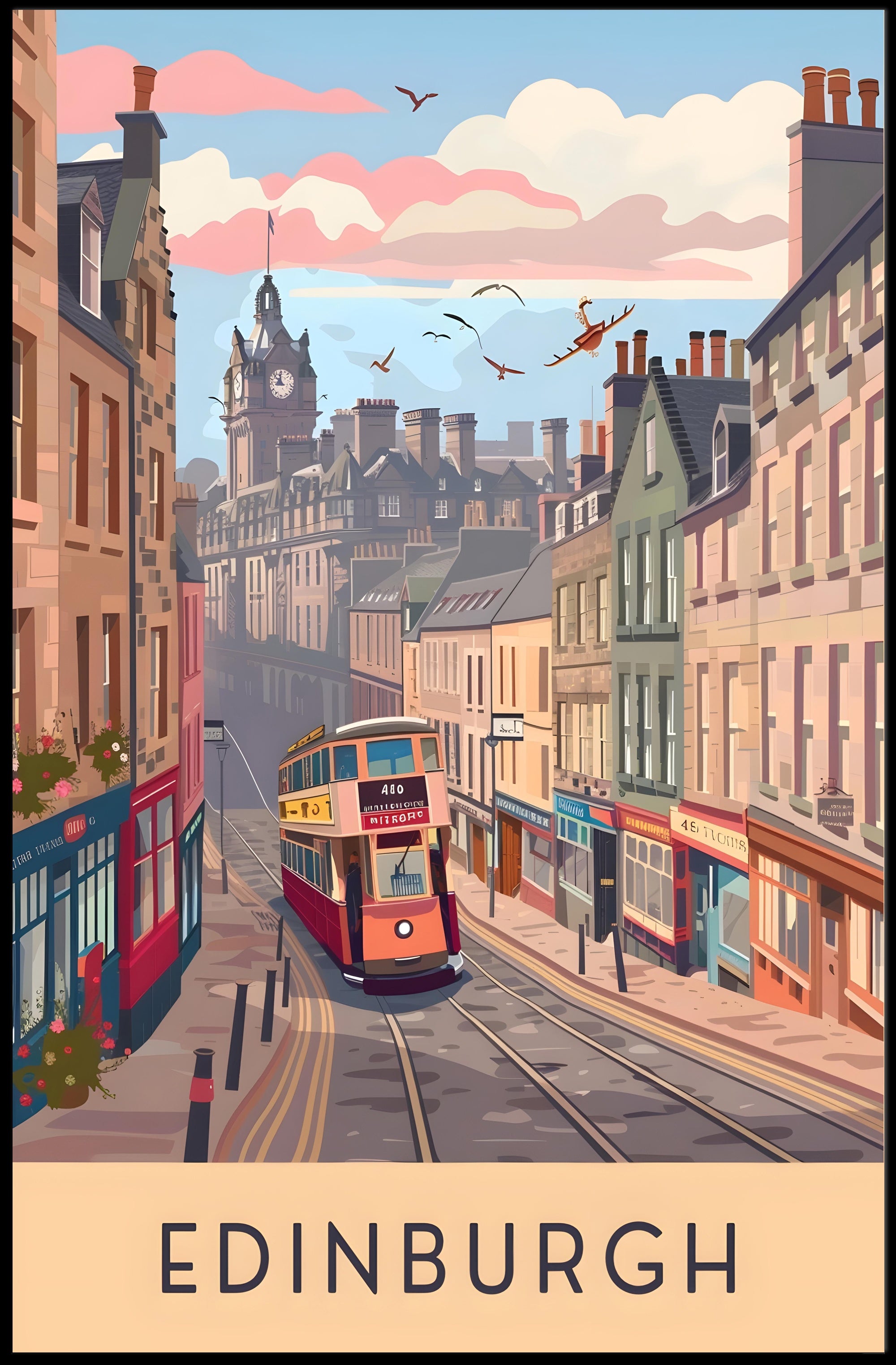 Scenic Edinburgh Tram Poster