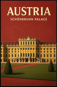 Schönbrunn Palace Vintage Travel Art Poster