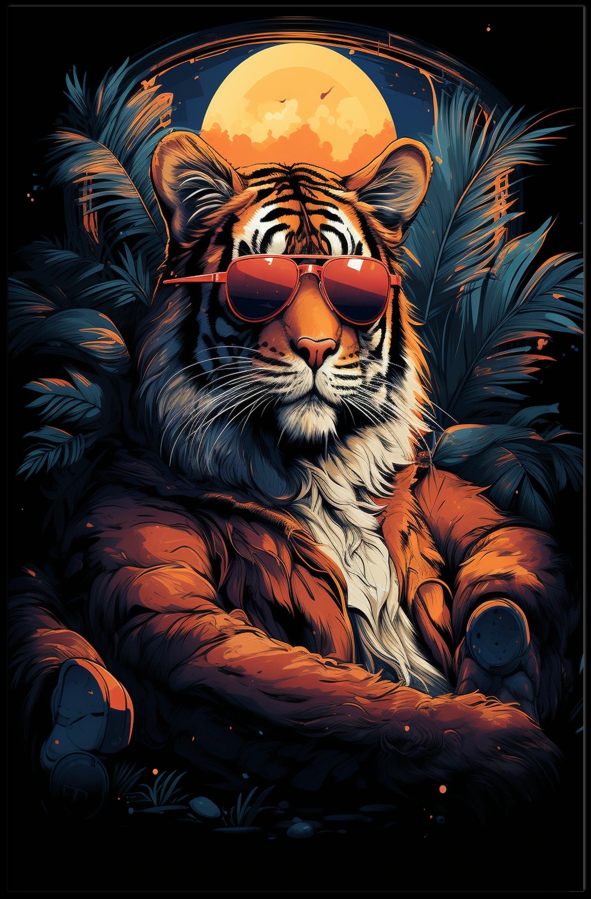 Tiger in Sunglasses Pop Culture Poster