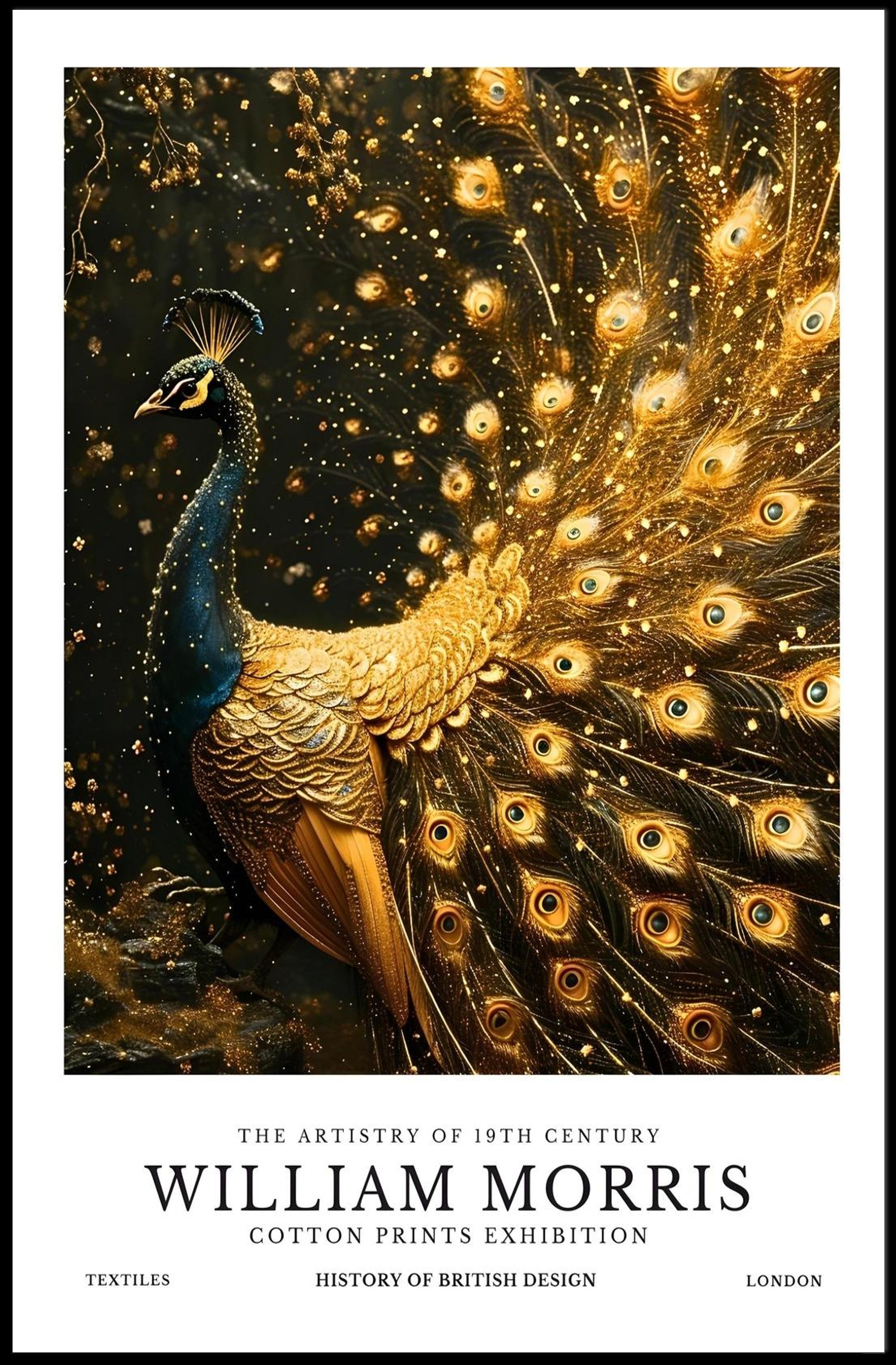 William Morris Peacock Design Cultural or Heritage Poster