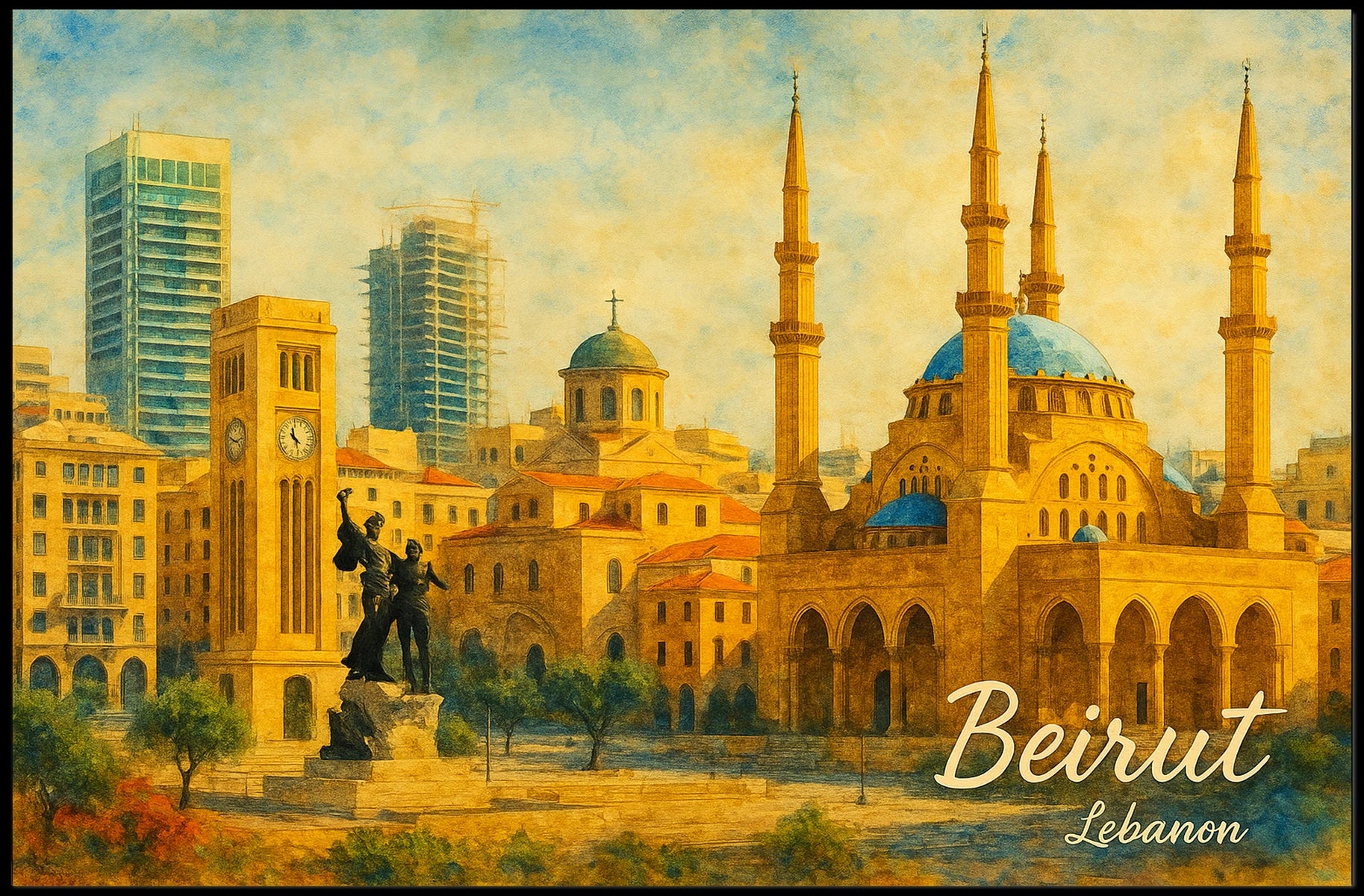 Beirut Cityscape Poster