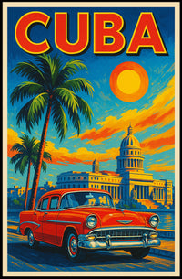 Vibrant Cuba Travel Poster