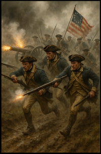 Revolutionary War Battle Scene Poster