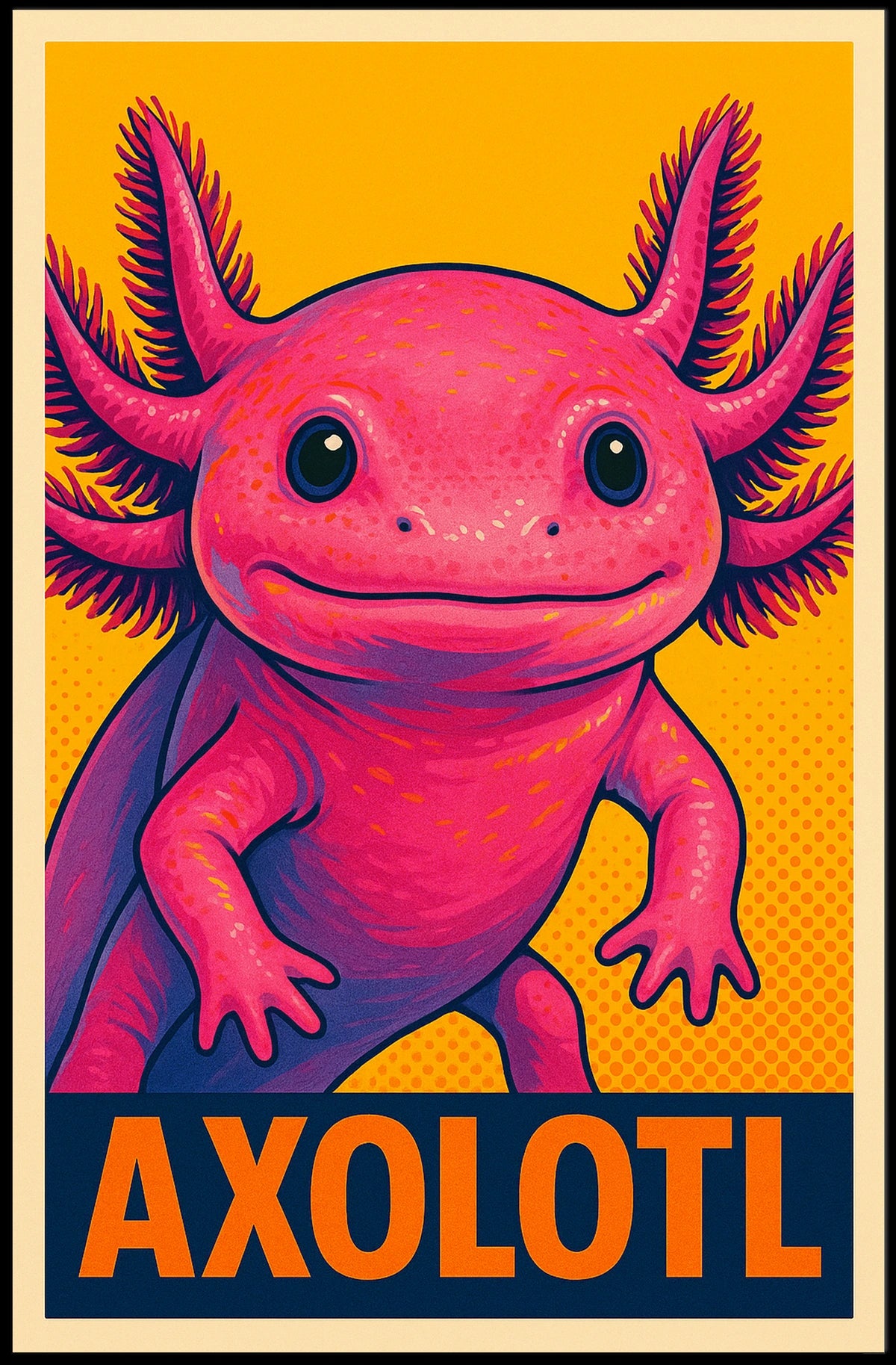 Axolotl Pop Art Poster