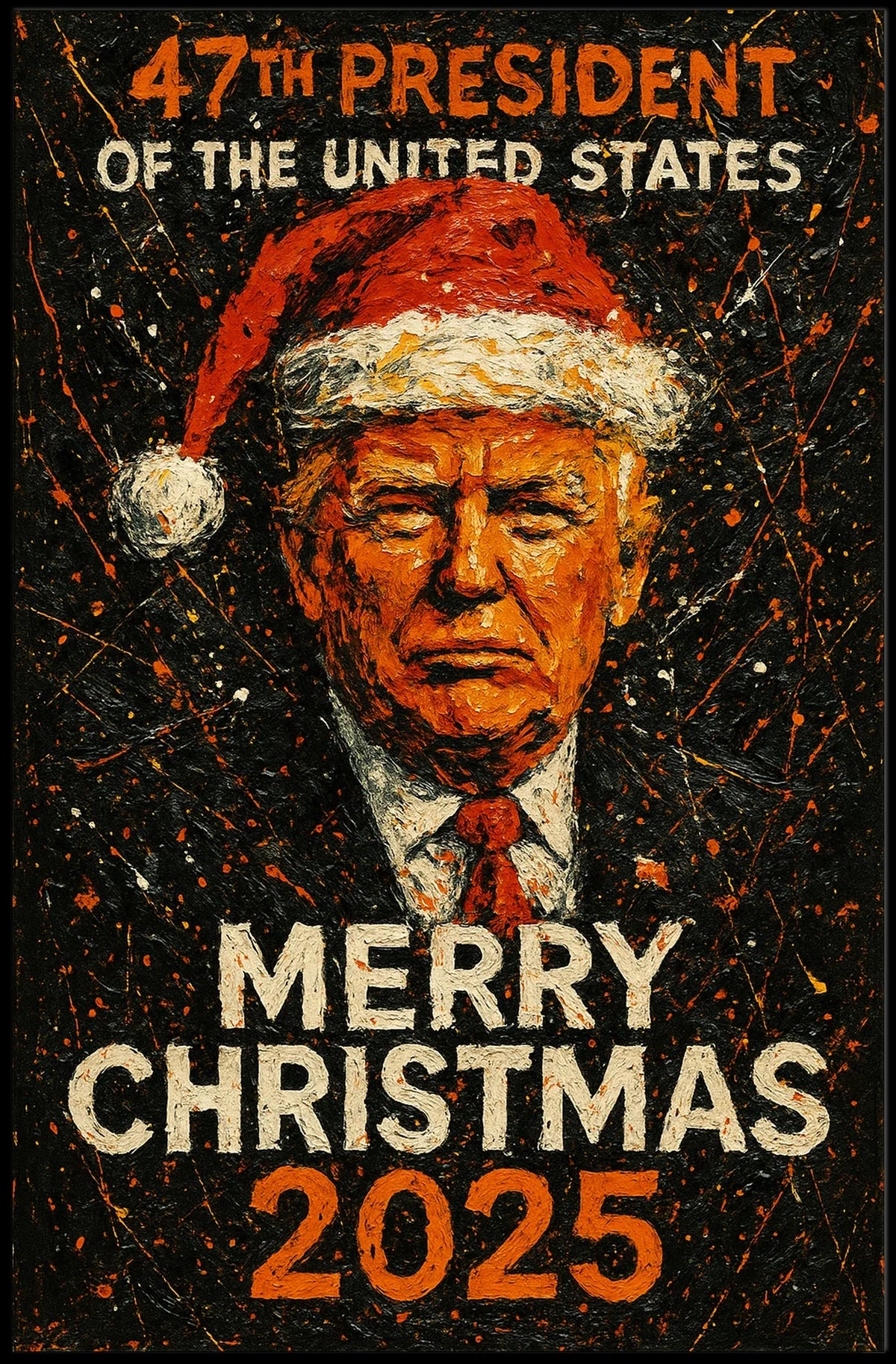 Merry Christmas Presidential Future Santa Artistic Poster
