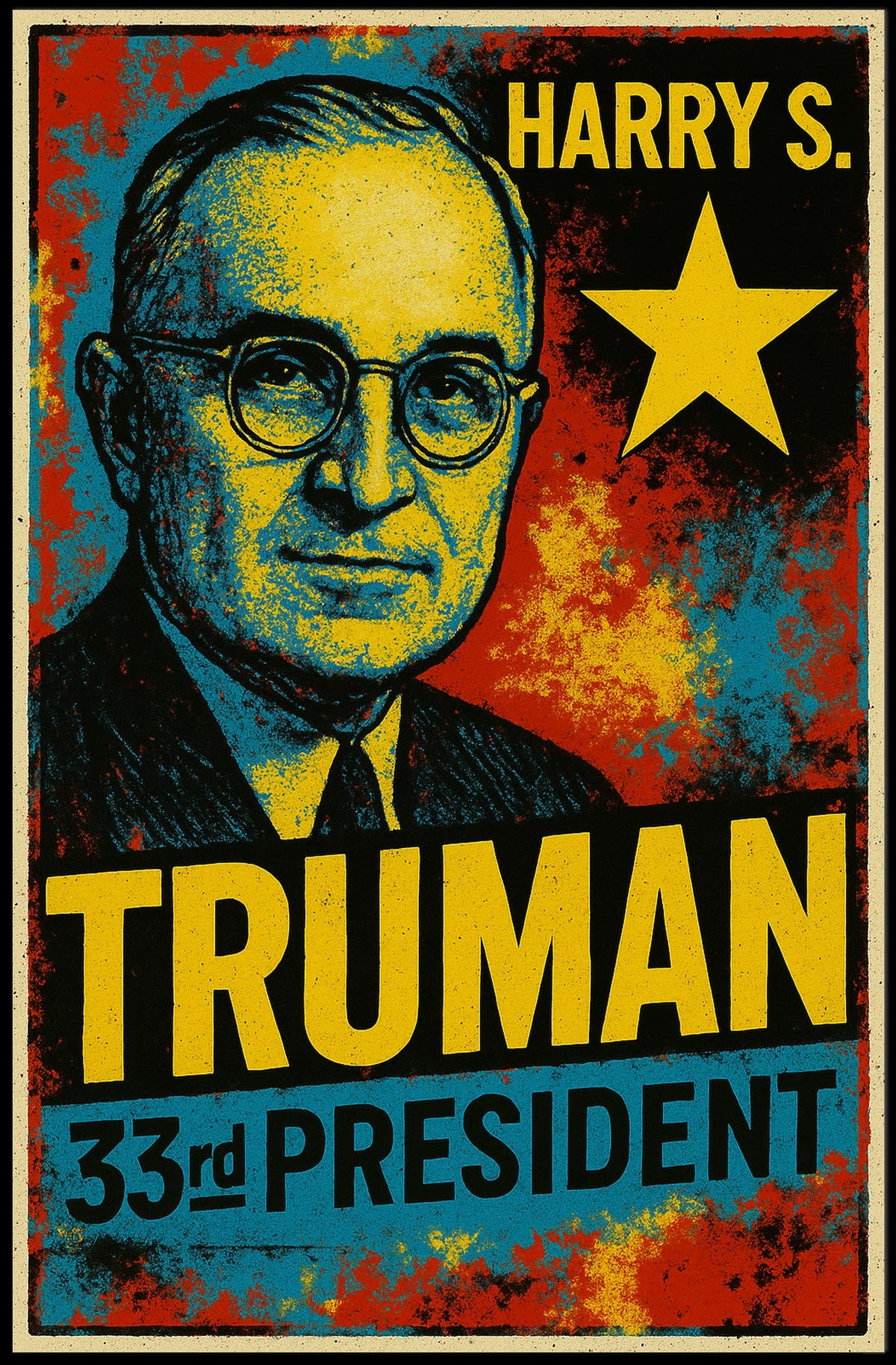 Harry S. Truman 33rd President of the United States Graffiti Pop Art Poster