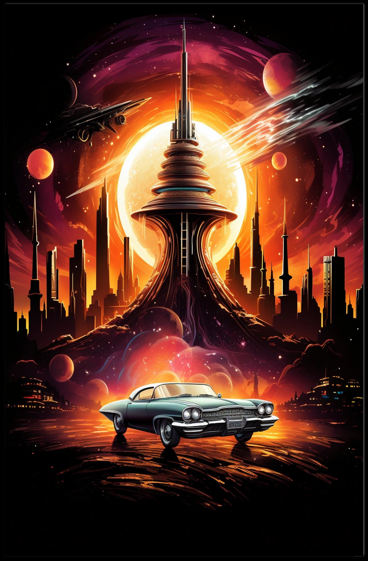 Retro Futurism Dreamscape Retro Poster