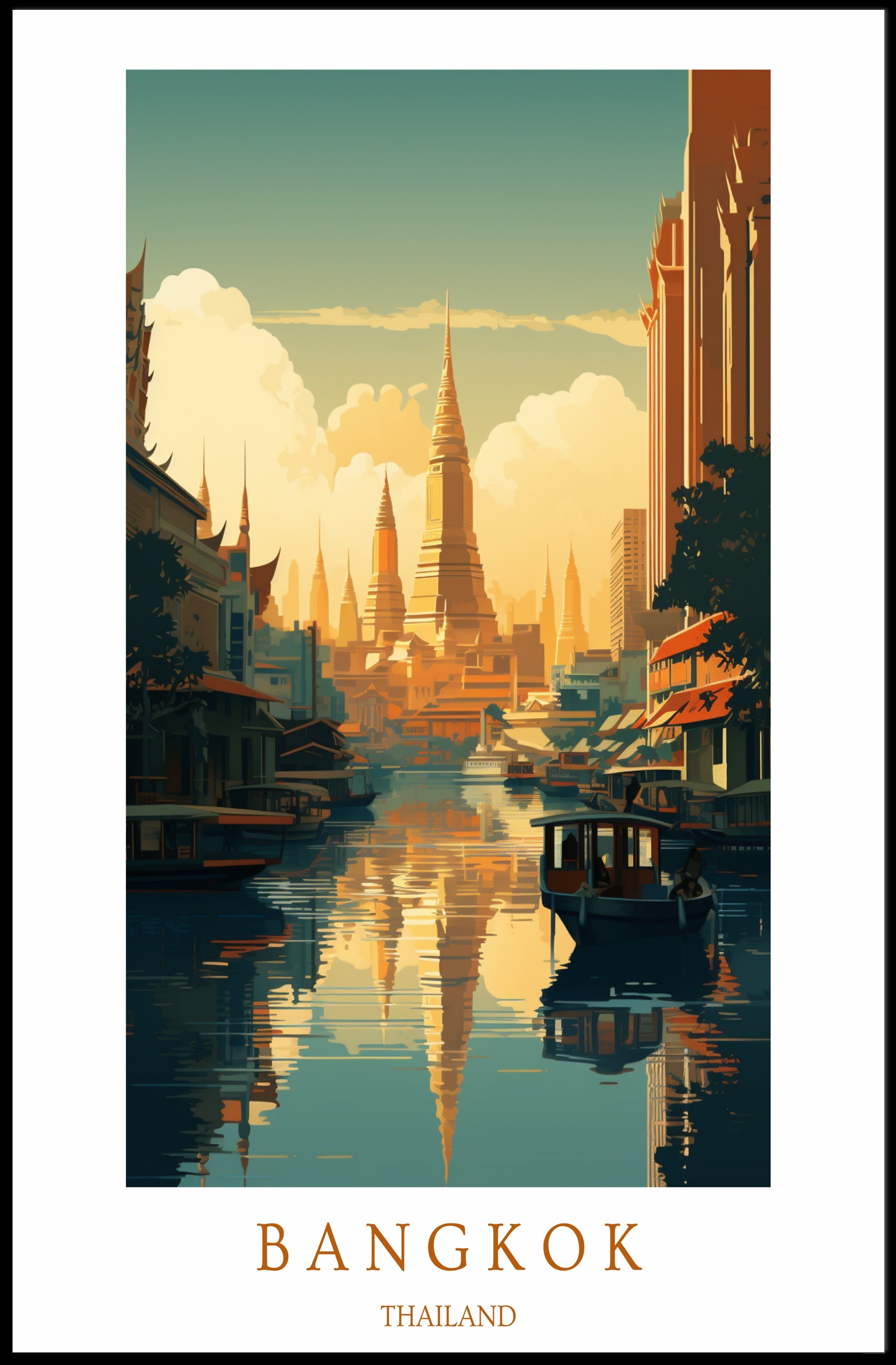 Serene Bangkok Skyline Poster PosterGoat