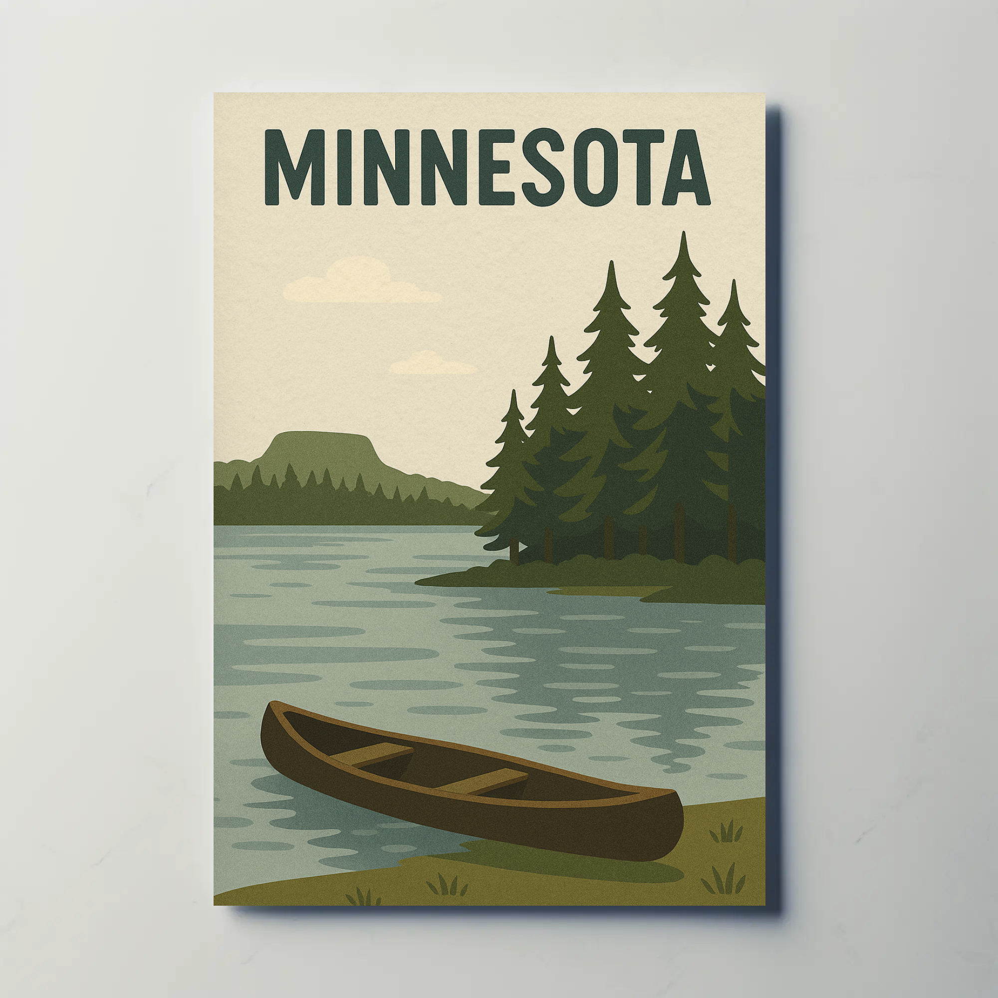 Vintage Minnesota Scenic Travel Poster