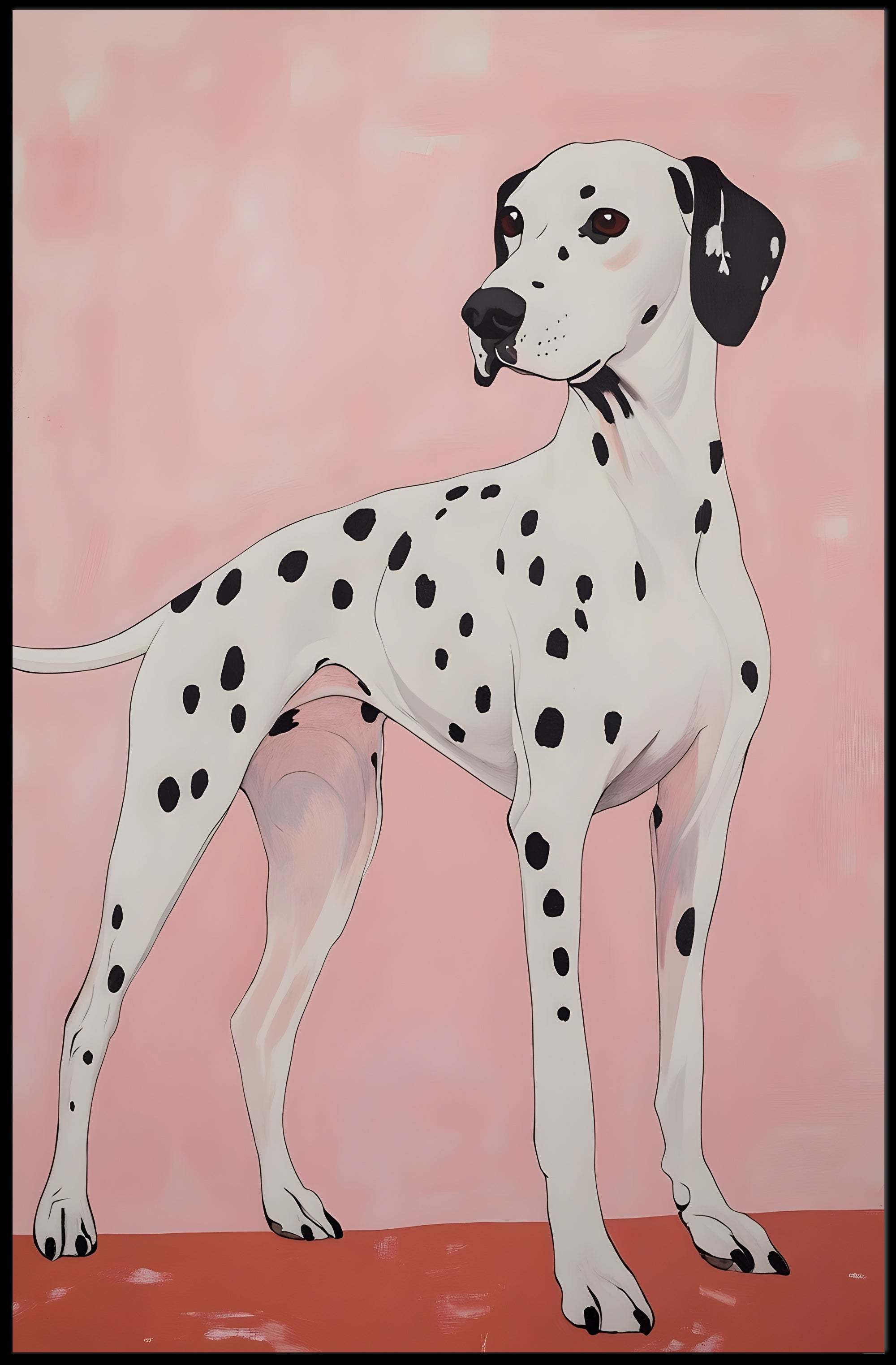 Dalmatian Portrait Poster Modern Minimalist Wall Art