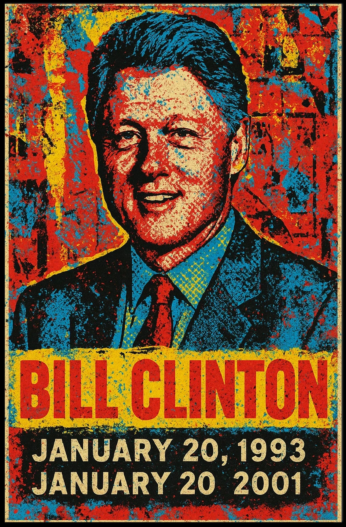 Bill Clinton Presidential Terms Poster