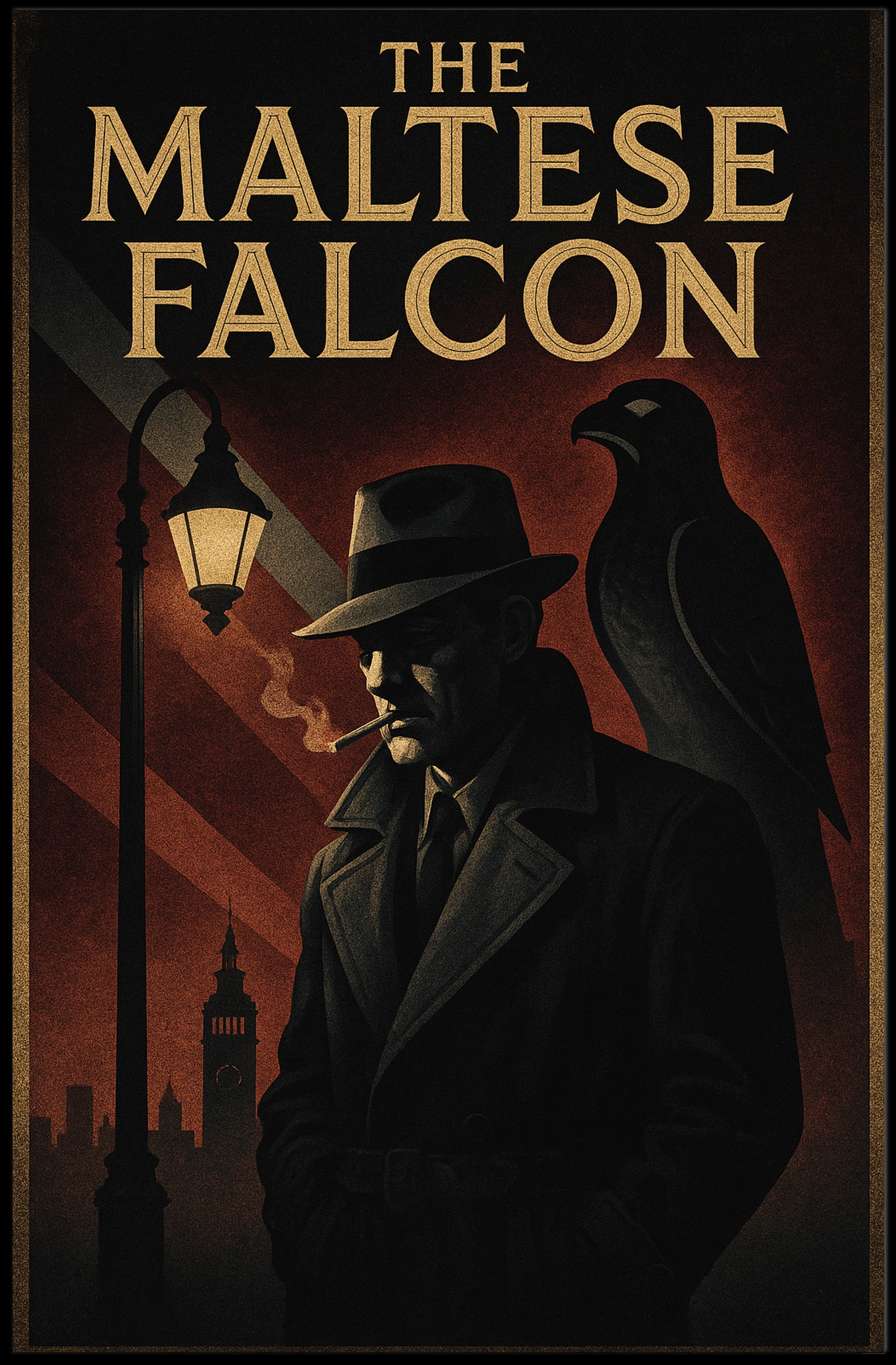 The Maltese Falcon Classic Noir Movie Pop Culture Poster
