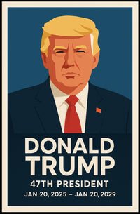 Donald Trump 47th President Iconic Scenic Portrait Vintage Inspired Wall Art Decor Lovers Poster