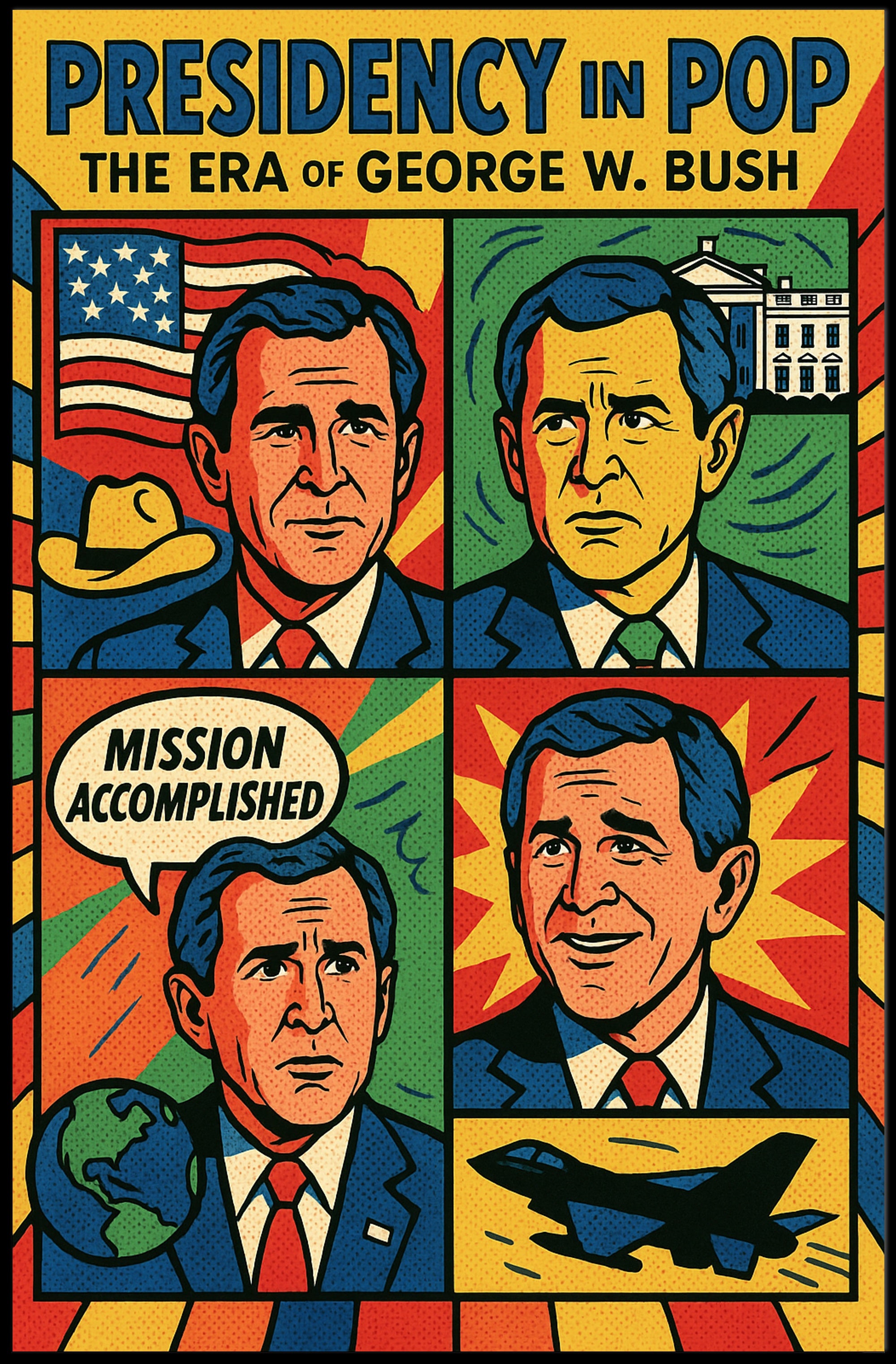 George W. Bush Presidency in Pop Poster PosterGoat