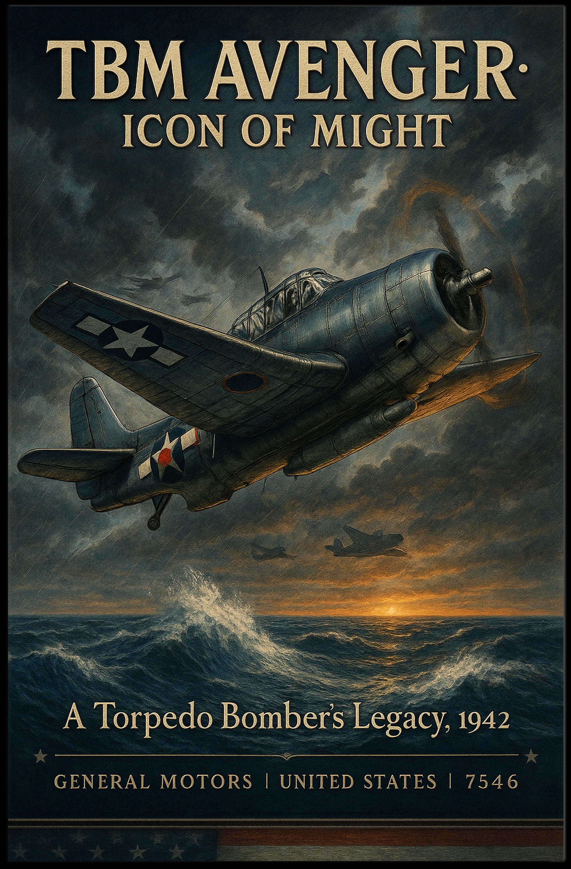 TBM Avenger Aviation Poster Vintage Military Wall Art