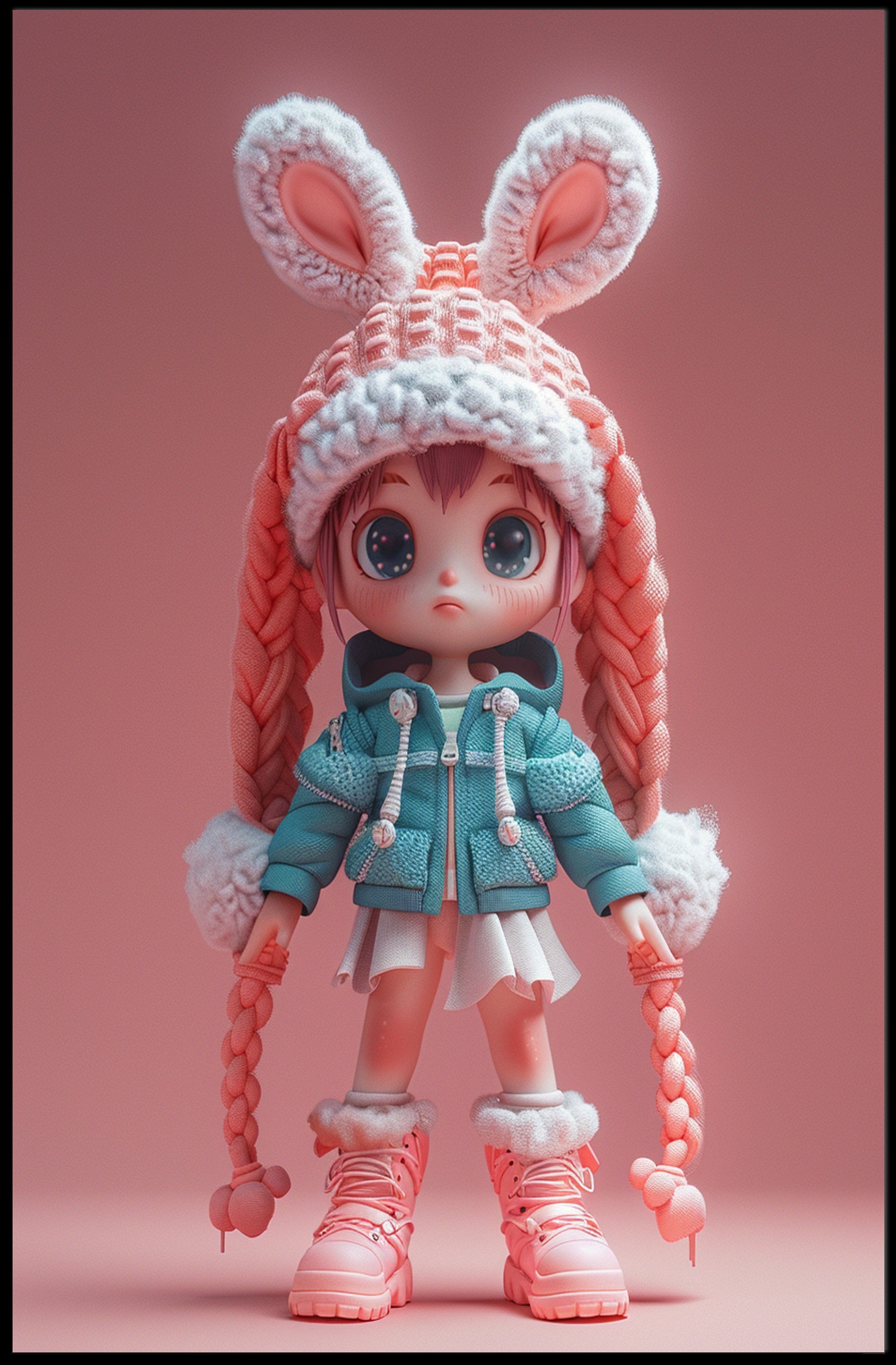 Cozy Winter Cute Character Pop Culture Poster PosterGoat