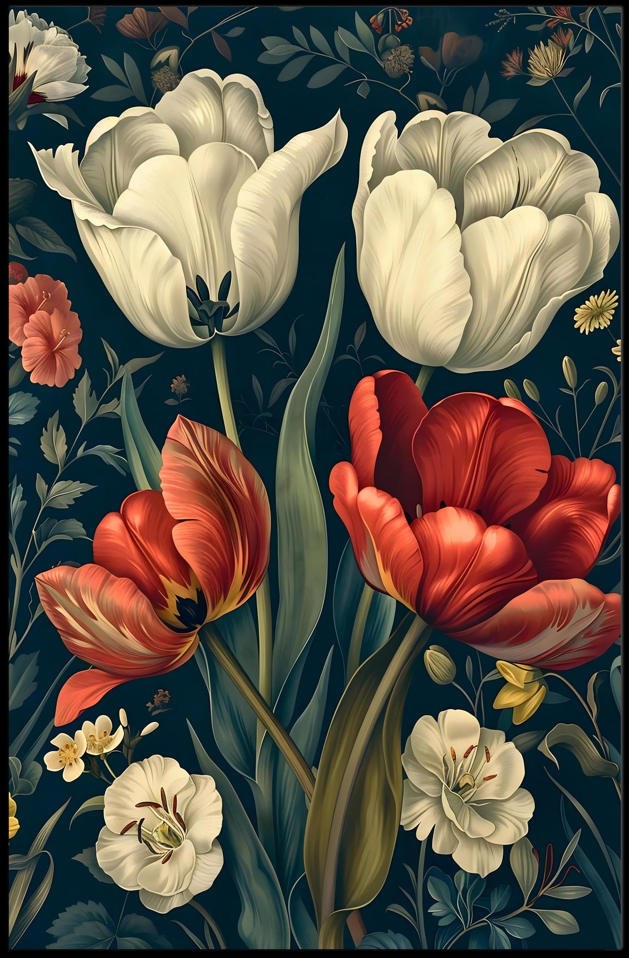 Vibrant Floral Elegance Wall Art Print