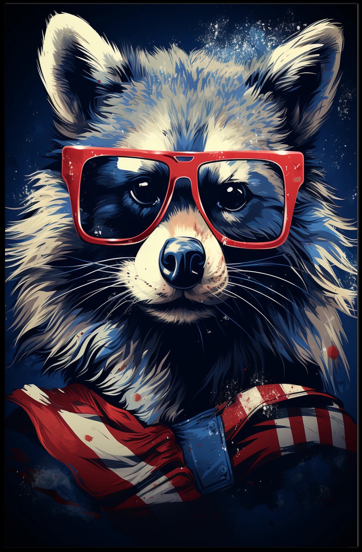 Cool Raccoon in Shades Poster