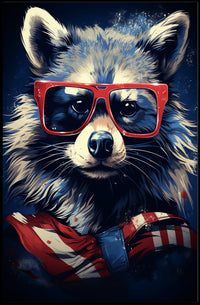 Cool Raccoon in Shades Poster