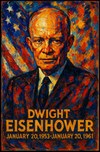 Dwight D. Eisenhower 34th President of the United States Glitch Hop Art Poster