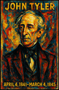 John Tyler 10th President of the United States Glitch Hop Art Poster