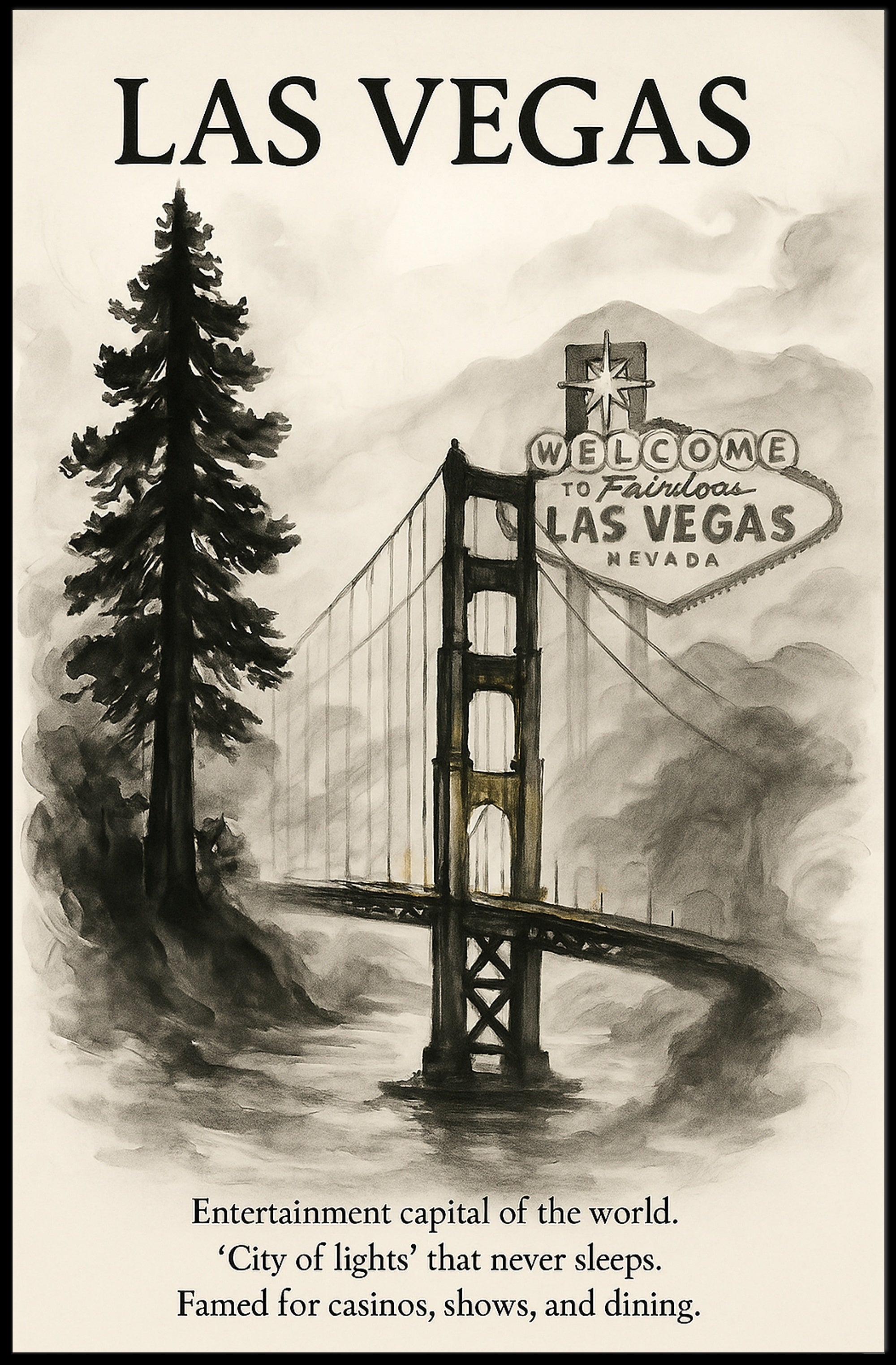 Las Vegas City of Lights Poster PosterGoat