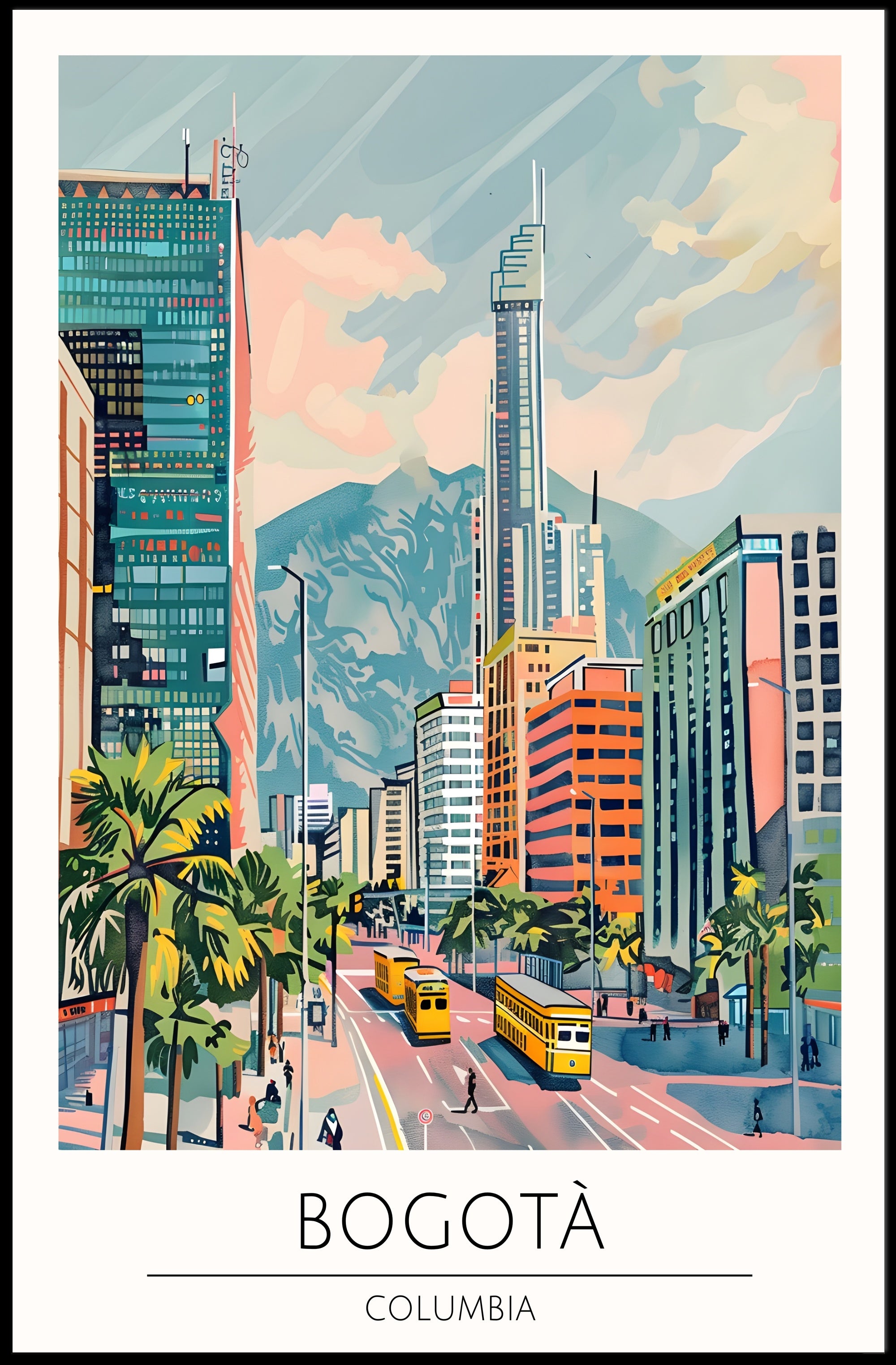 Vibrant BogotΓ‘ Cityscape Poster PosterGoat