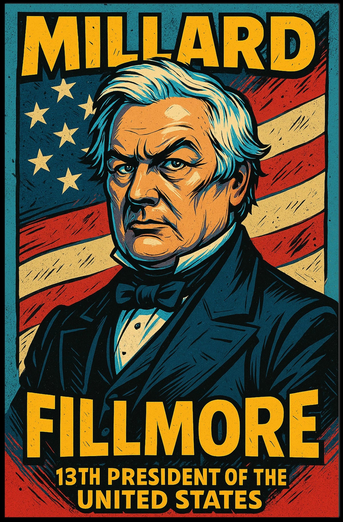 Millard Fillmore 13Th President Poster Vintage Wall Art