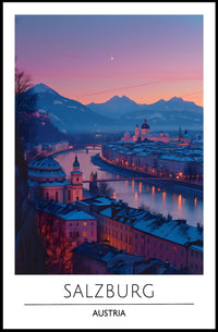 Salzburg Twilight Enchantment: Scenic Travel Poster