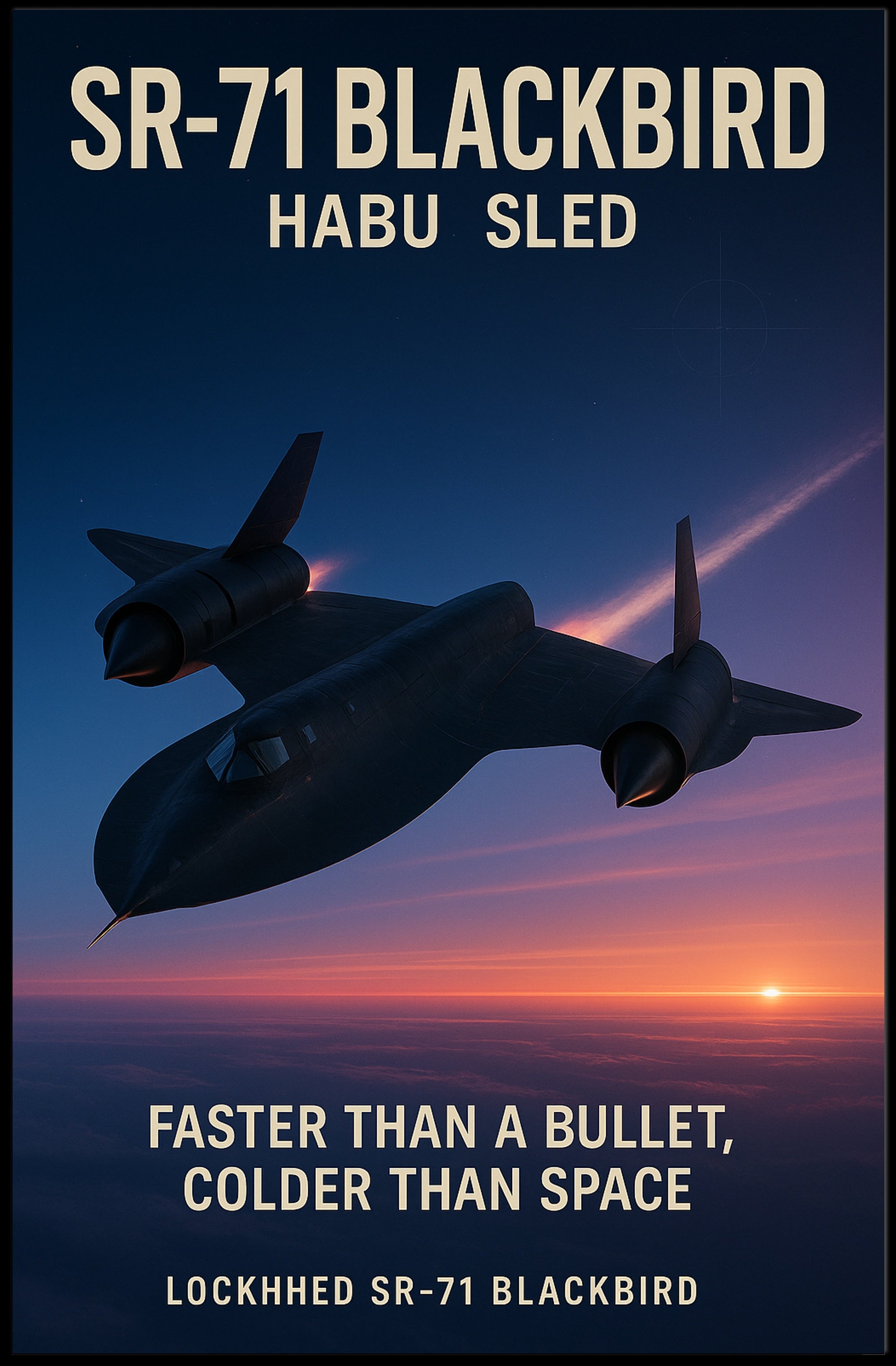 SR-71 Blackbird Vintage Aviation Cold War Military Poster