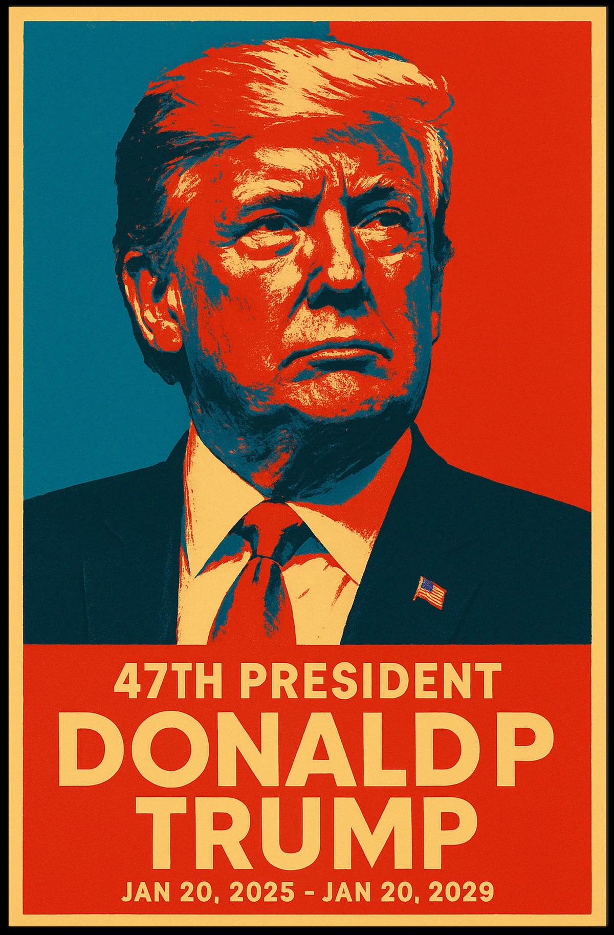 Trump Visionary Leadership Pop Art Patriotic Poster