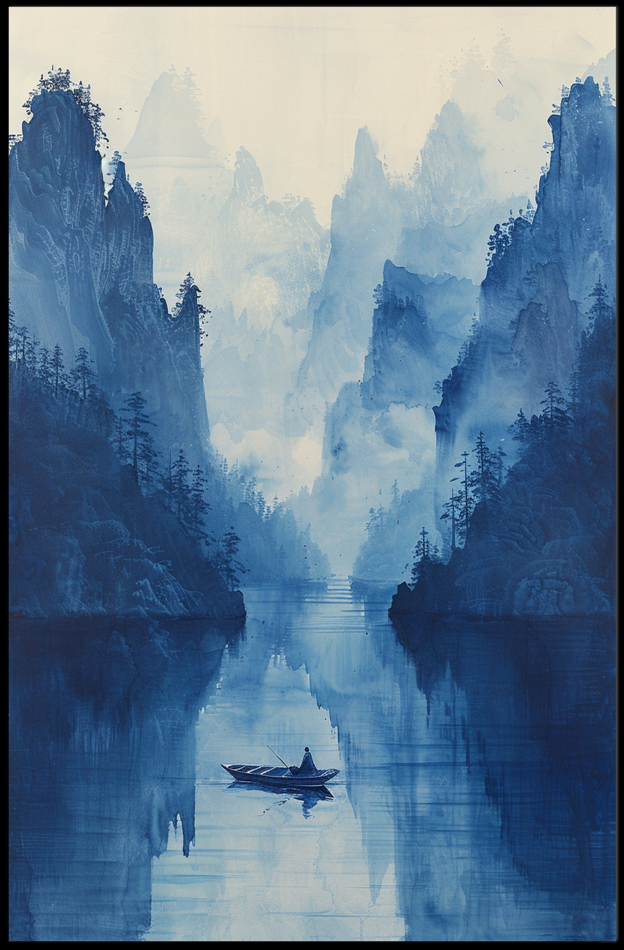 Tranquil Mountain Reflection Art Print Poster for Home Decor PosterGoat
