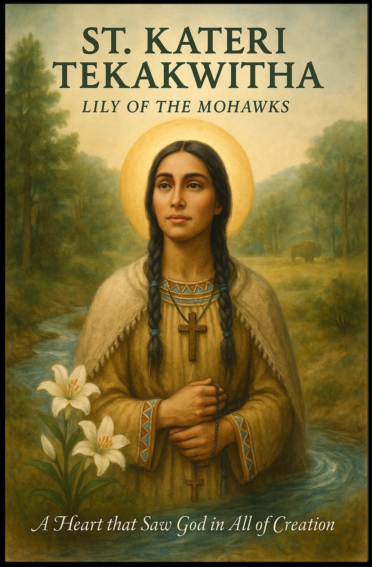 St. Kateri Tekakwitha Lily of the Mohawks Poster