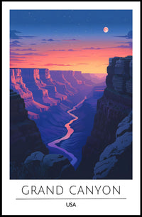 Grand Canyon Nightscape: Modern Art National Park Poster
