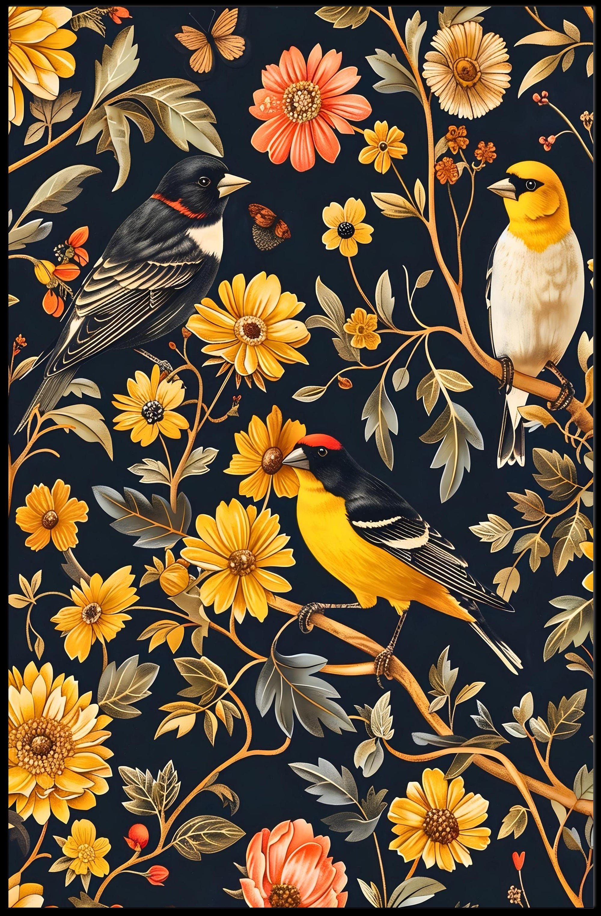 Birds and Blooms Harmony Wall Art Print