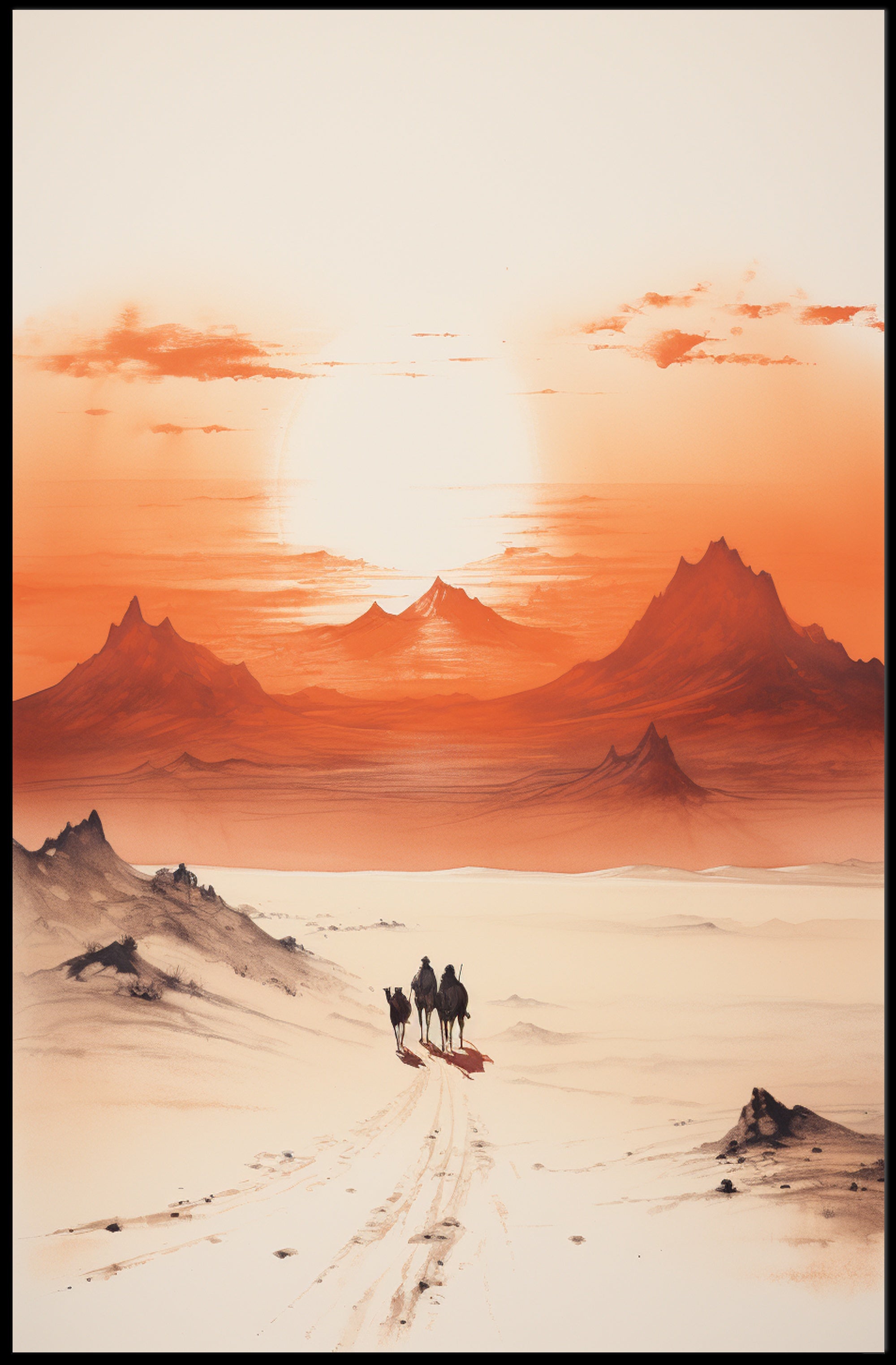 Desert Journey At Sunset Poster