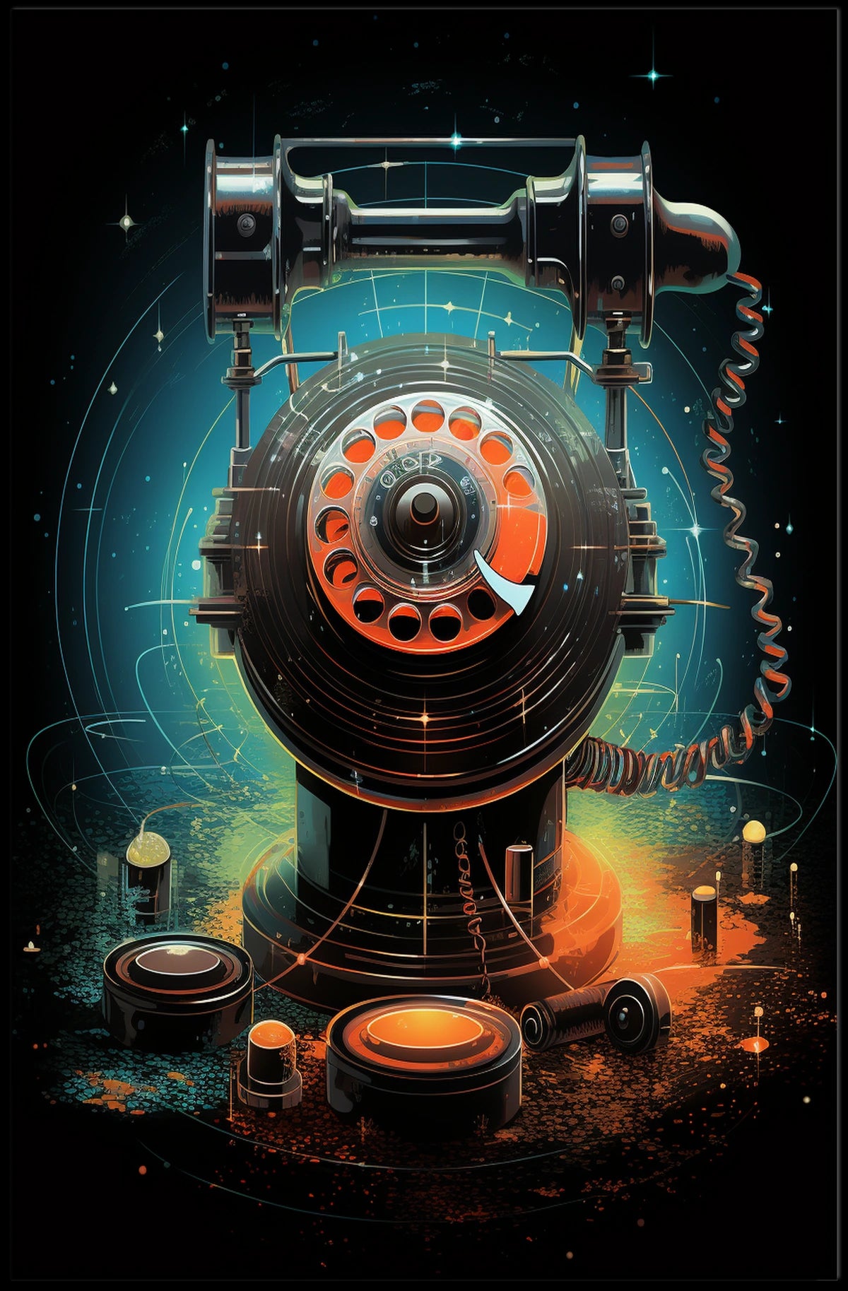 Retro-Futuristic Communication Poster