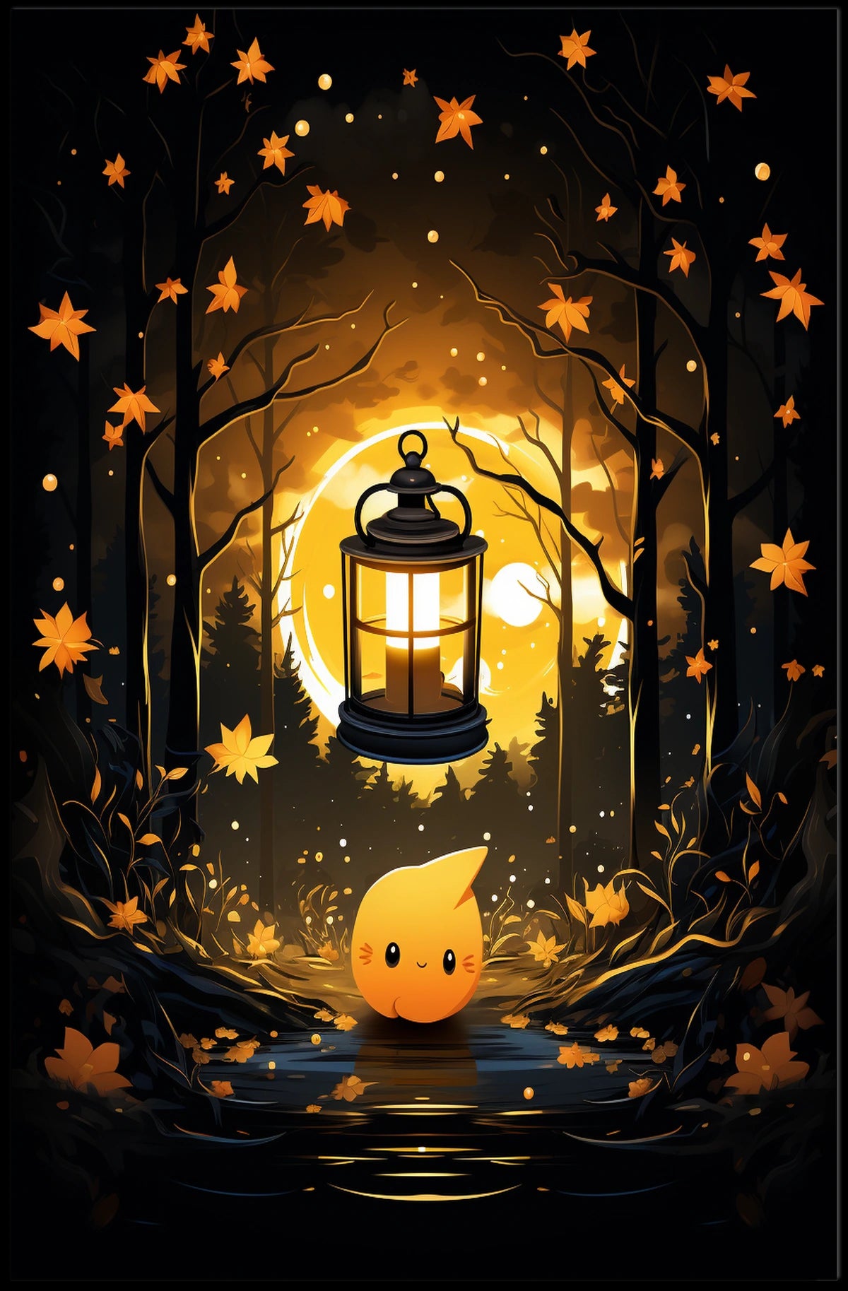 Enchanted Autumn Lantern Poster