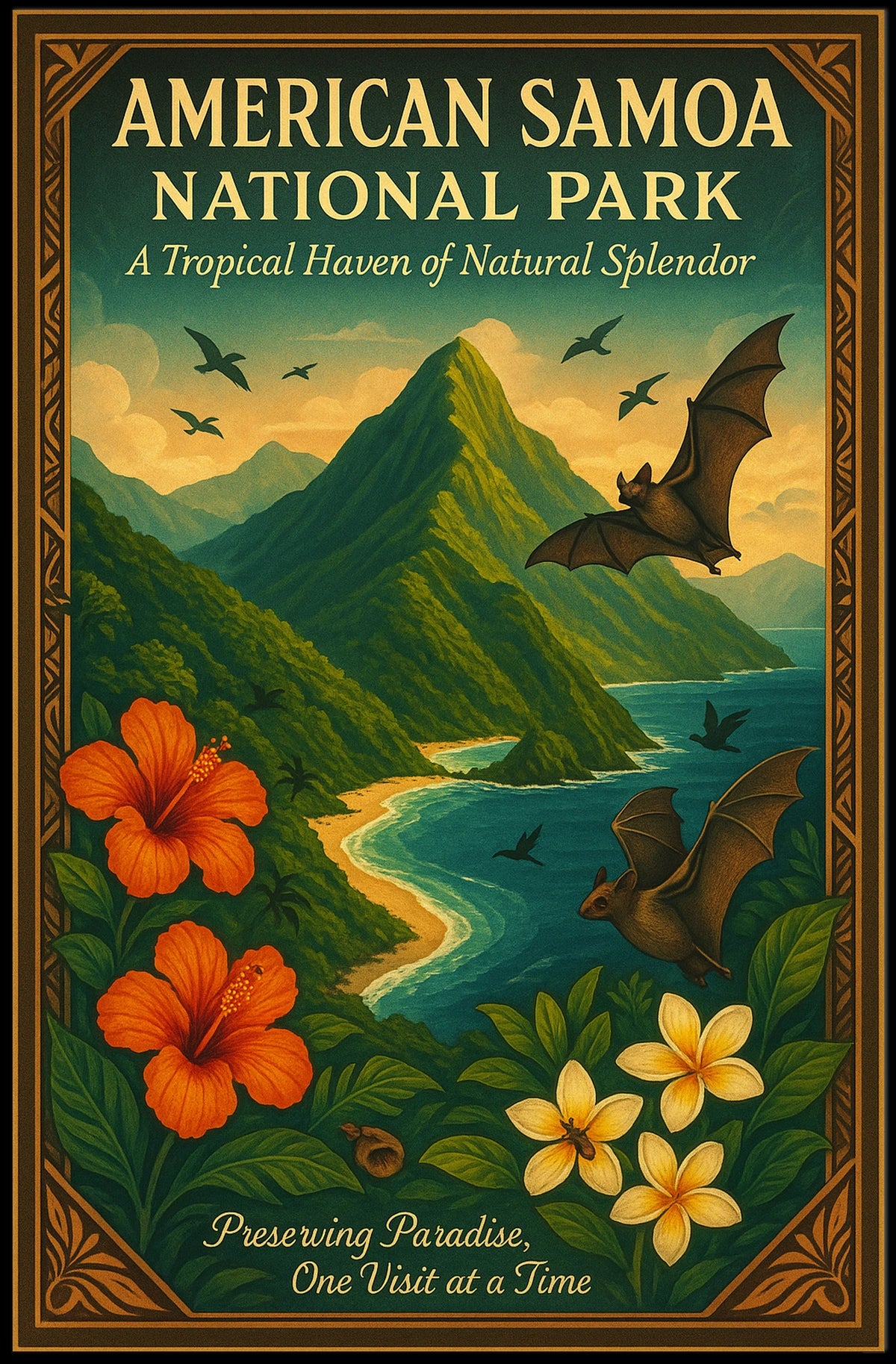 American Samoa Tropical Escape National Park Poster