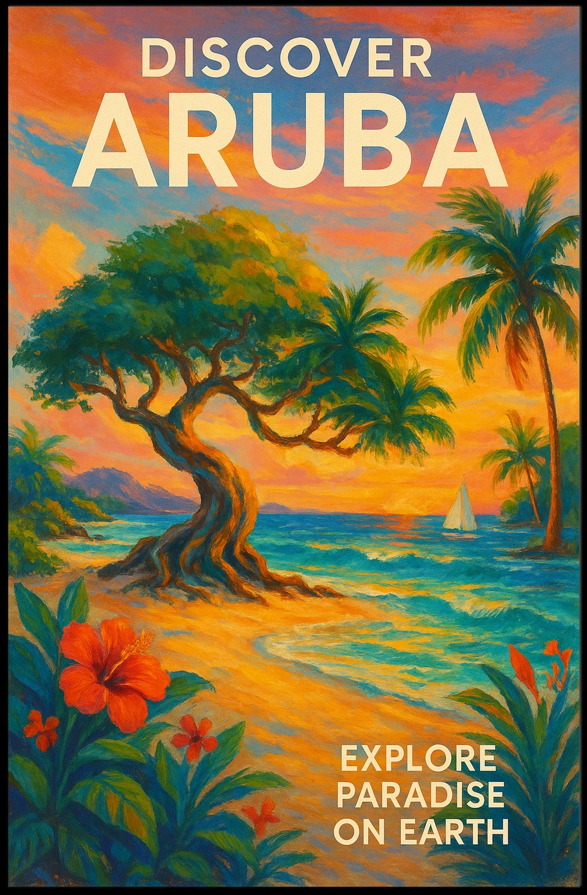 Discover Aruba Tropical Paradise Poster