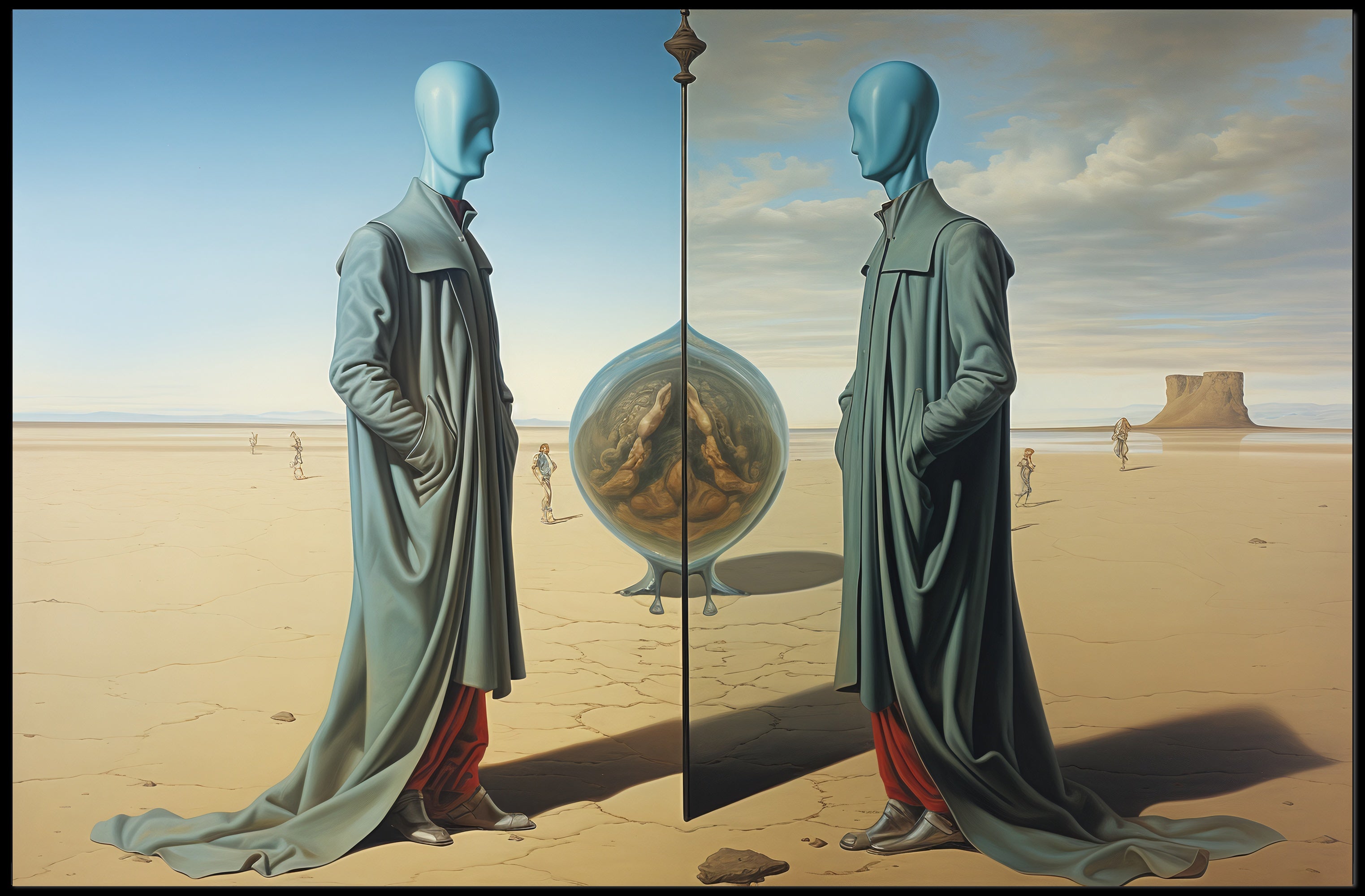 Surreal Desert Reflections: Abstract or Artistic Poster