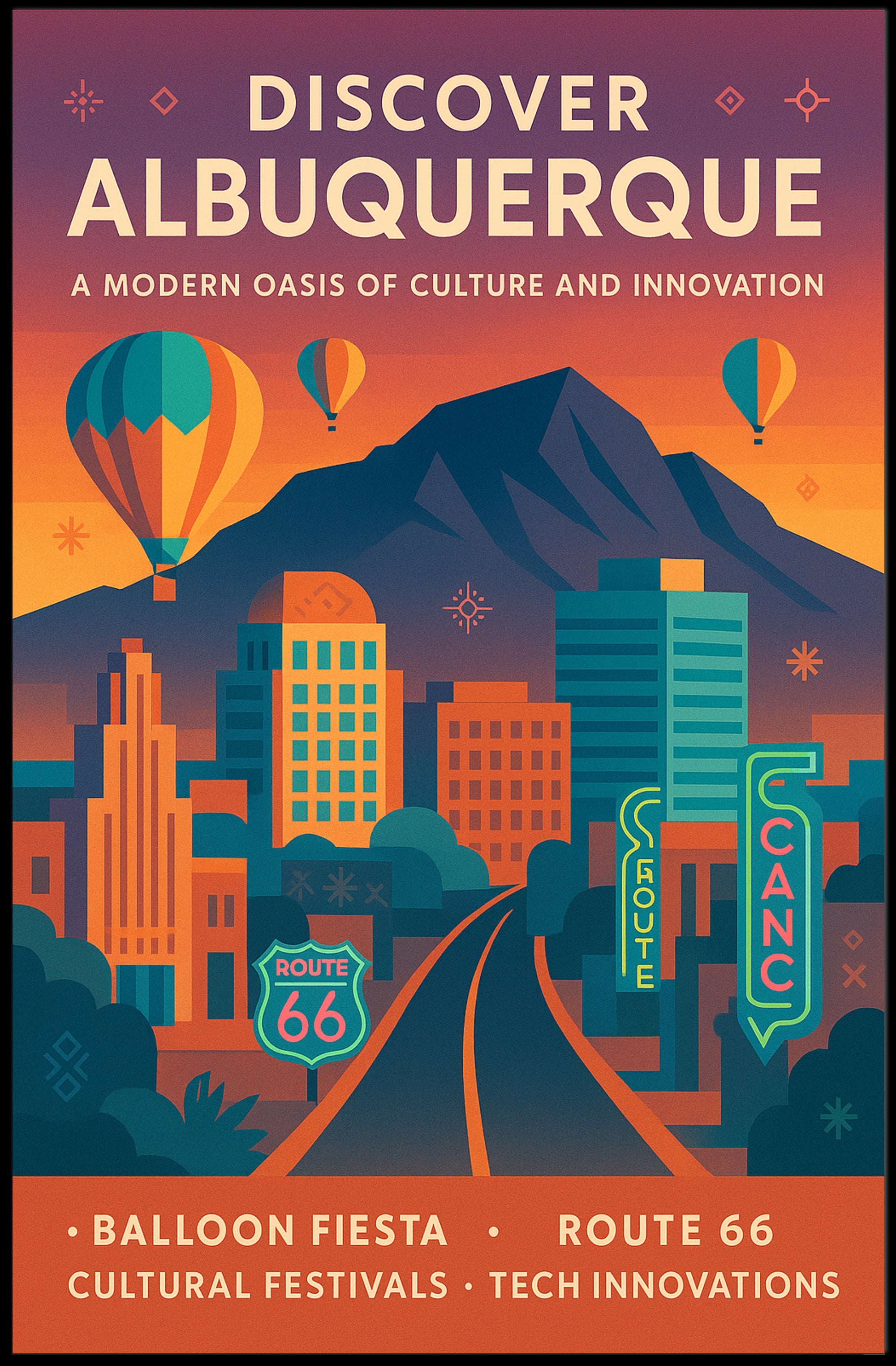 Discover Albuquerque Poster PosterGoat