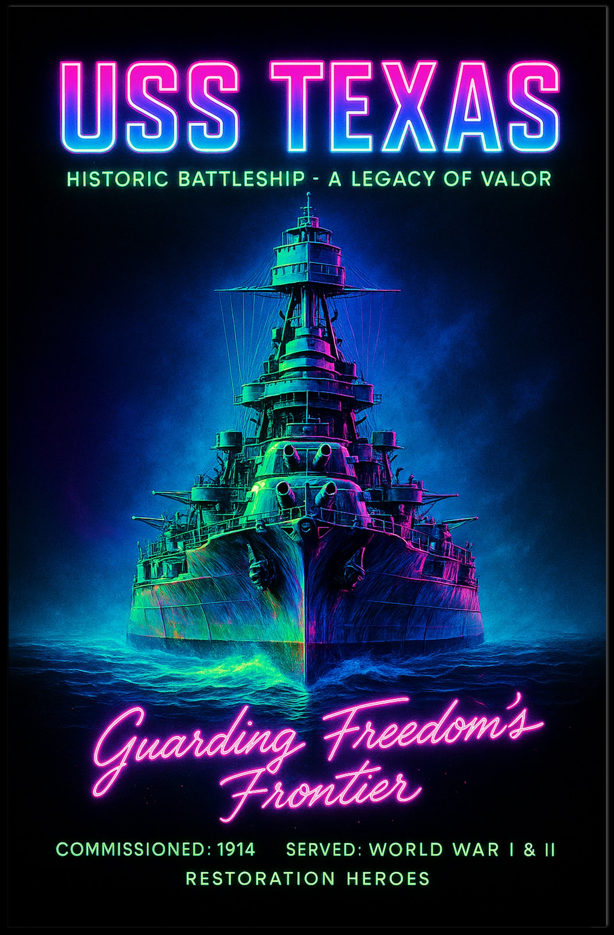 USS Texas A Legacy of Valor Poster PosterGoat