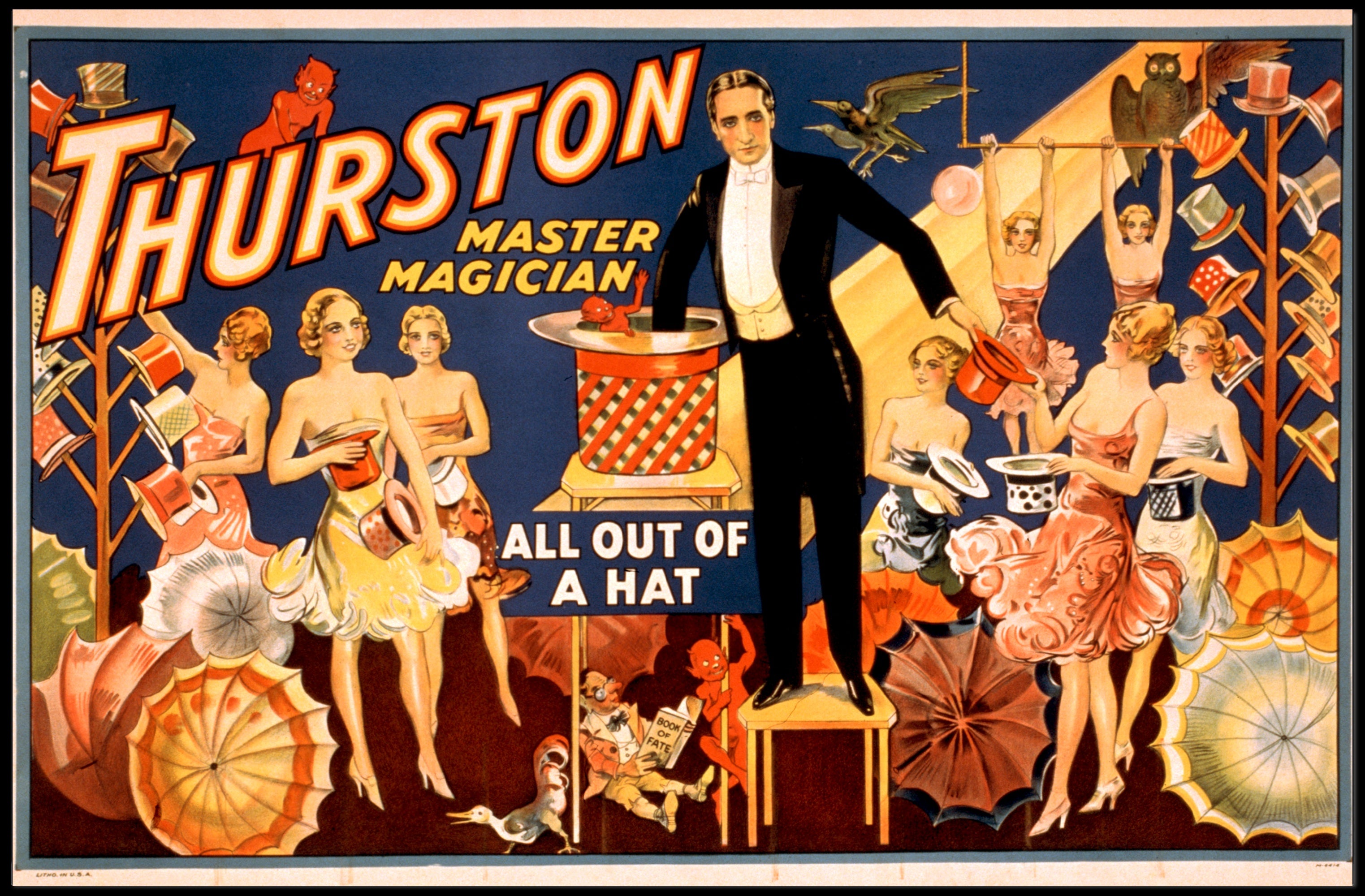 Thurston Master Magician Vintage Magic Show Artistic Poster