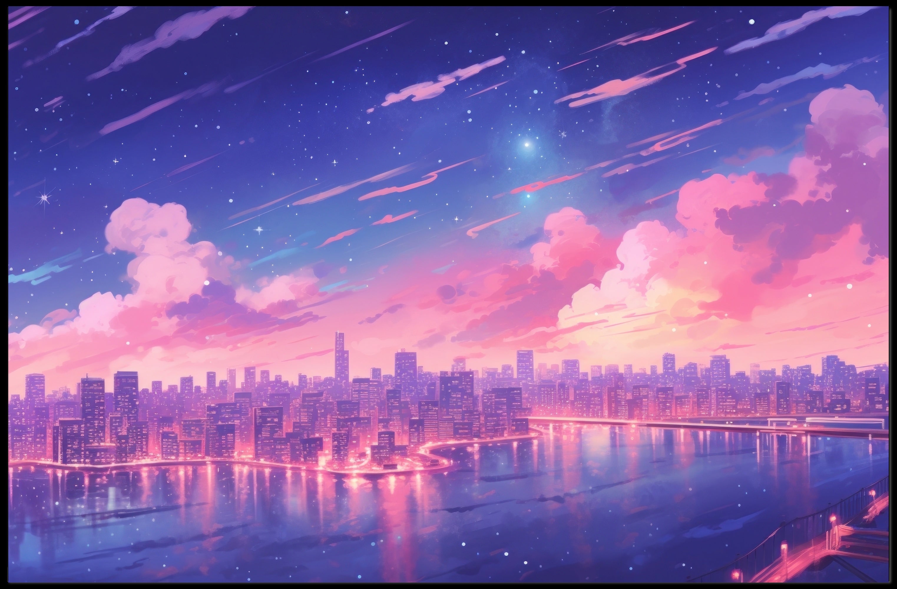 Dreamy Cityscape at Dusk Poster