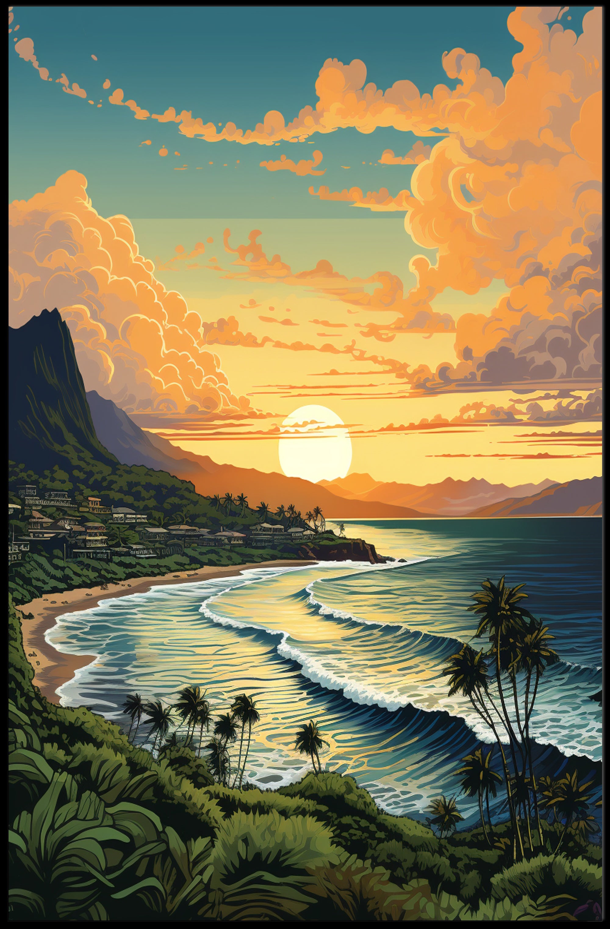 Tropical Sunset Serenity Poster