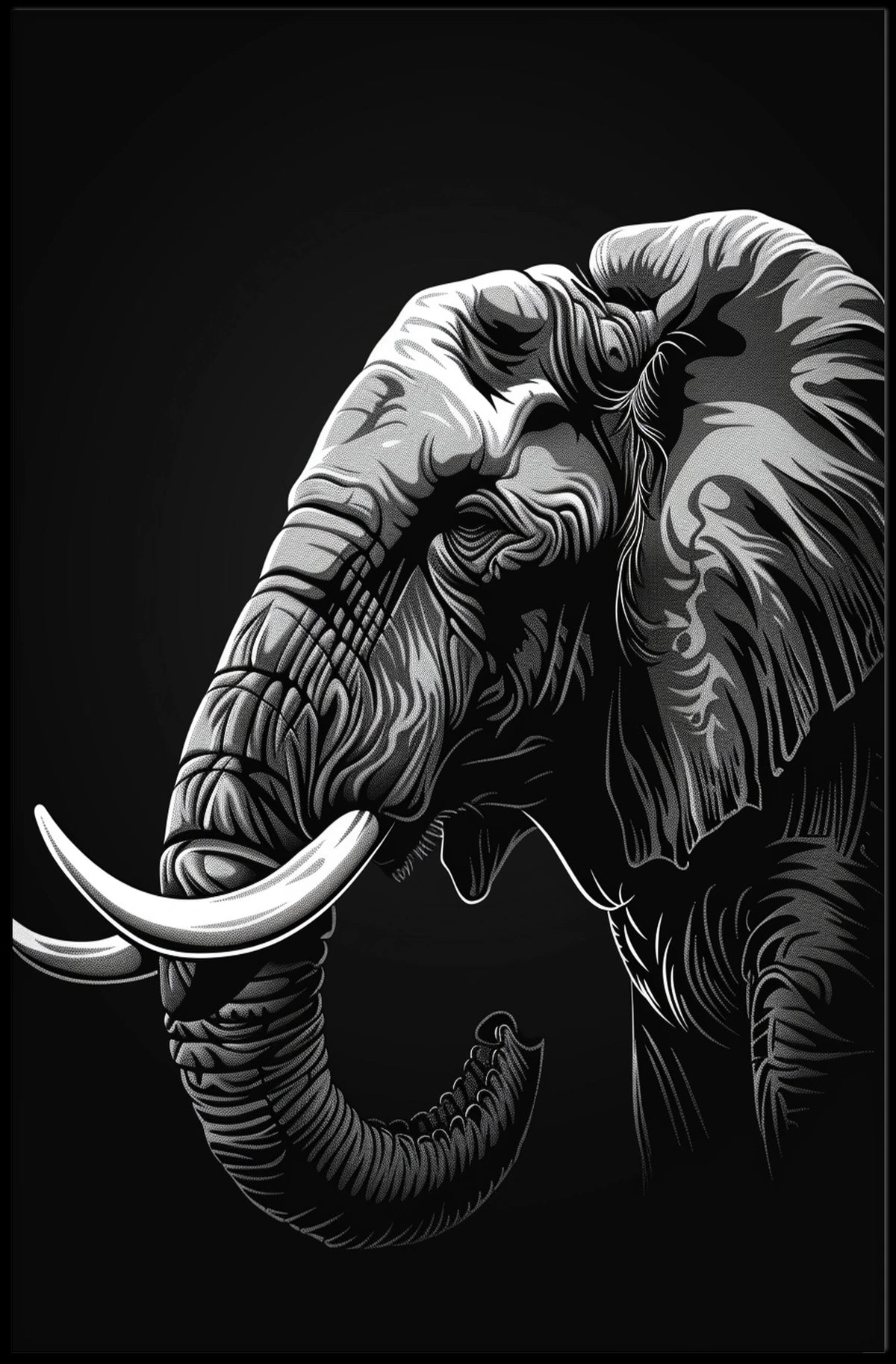 Majestic Elephant Illustration Poster