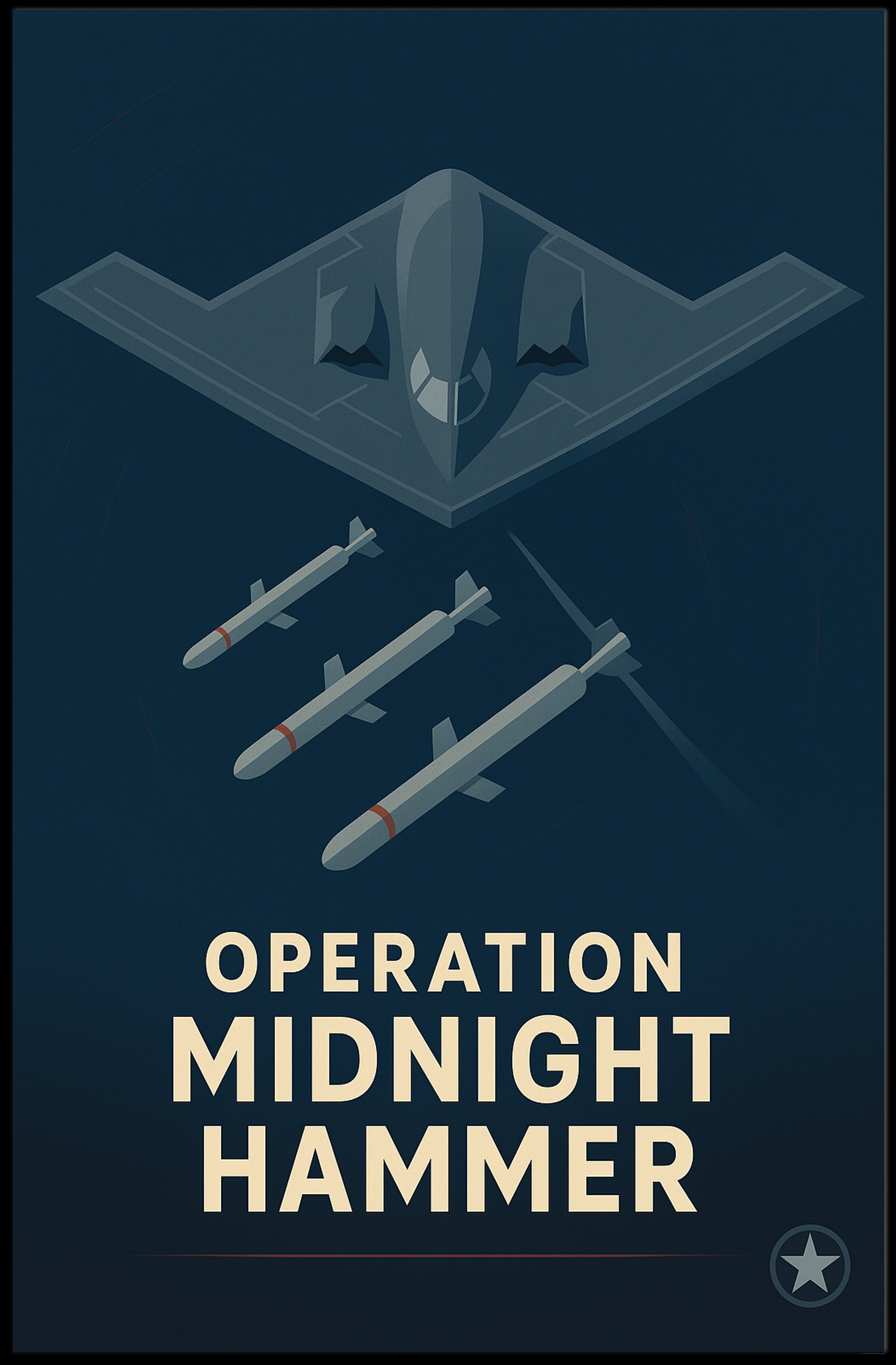 Operation Midnight Hammer: Futuristic Military Aviation Poster PosterGoat